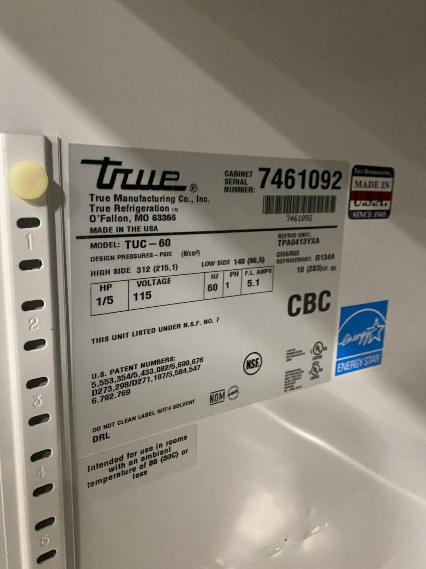 True TUC-60 (1) Mobile 2-Door 4-Shelves Refrigerator - Image 4 of 4