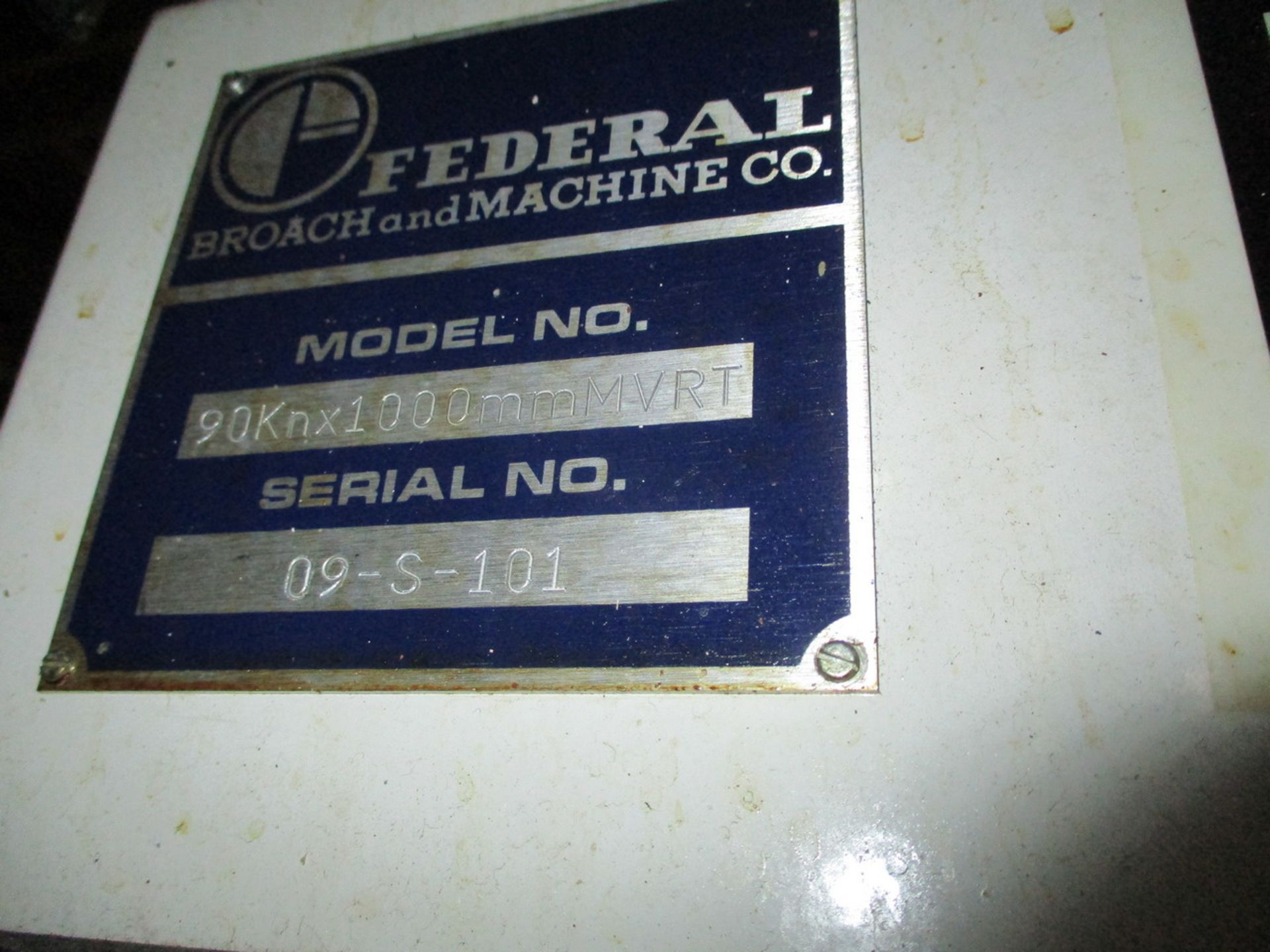 Federal Broach & Machine 90 Kn x 1000 mm MVRT Rising Table Vertical Broaching Machine - Image 5 of 15