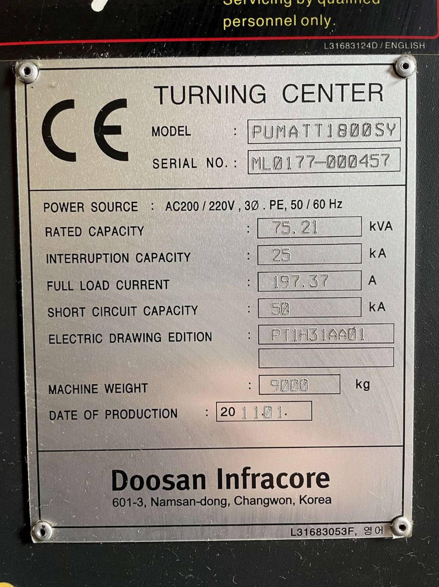 2011 Doosan Puma TT1800SY Twin Spindle Twin Turret CNC Turning Center - Image 15 of 15