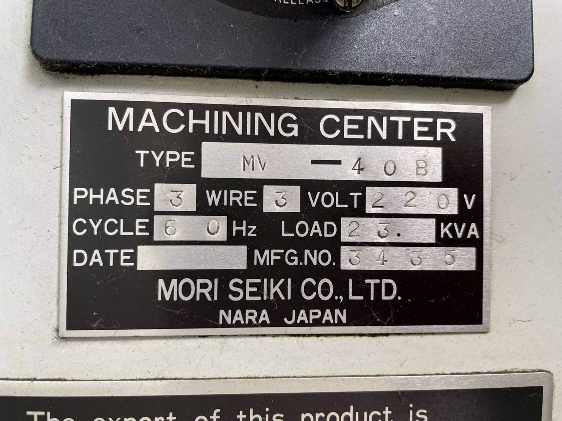 Mori Seiki MV-40B CNC Vertical Machining Center - Image 11 of 11