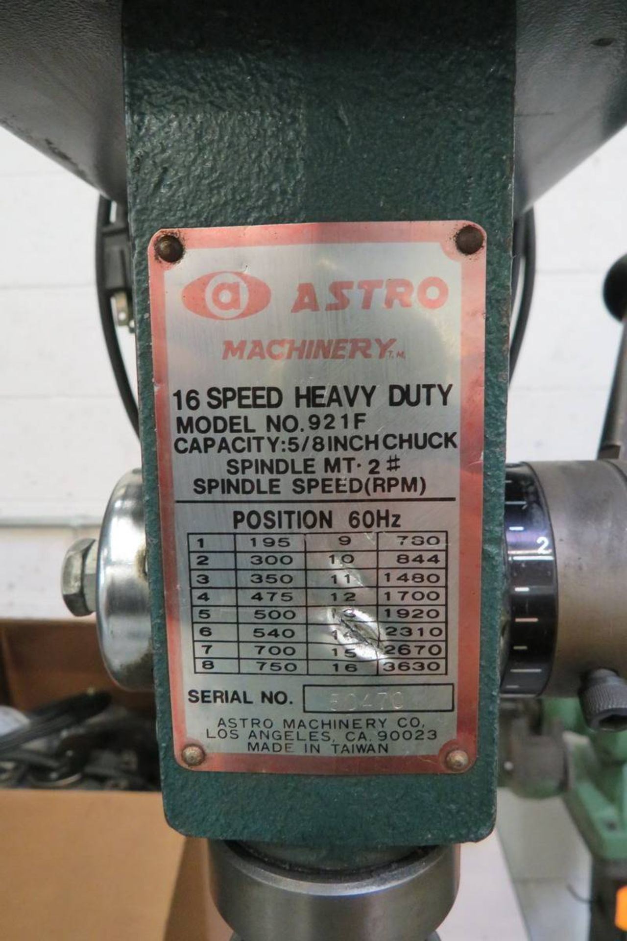 Astro 12" Floor Drill Press - Image 3 of 3