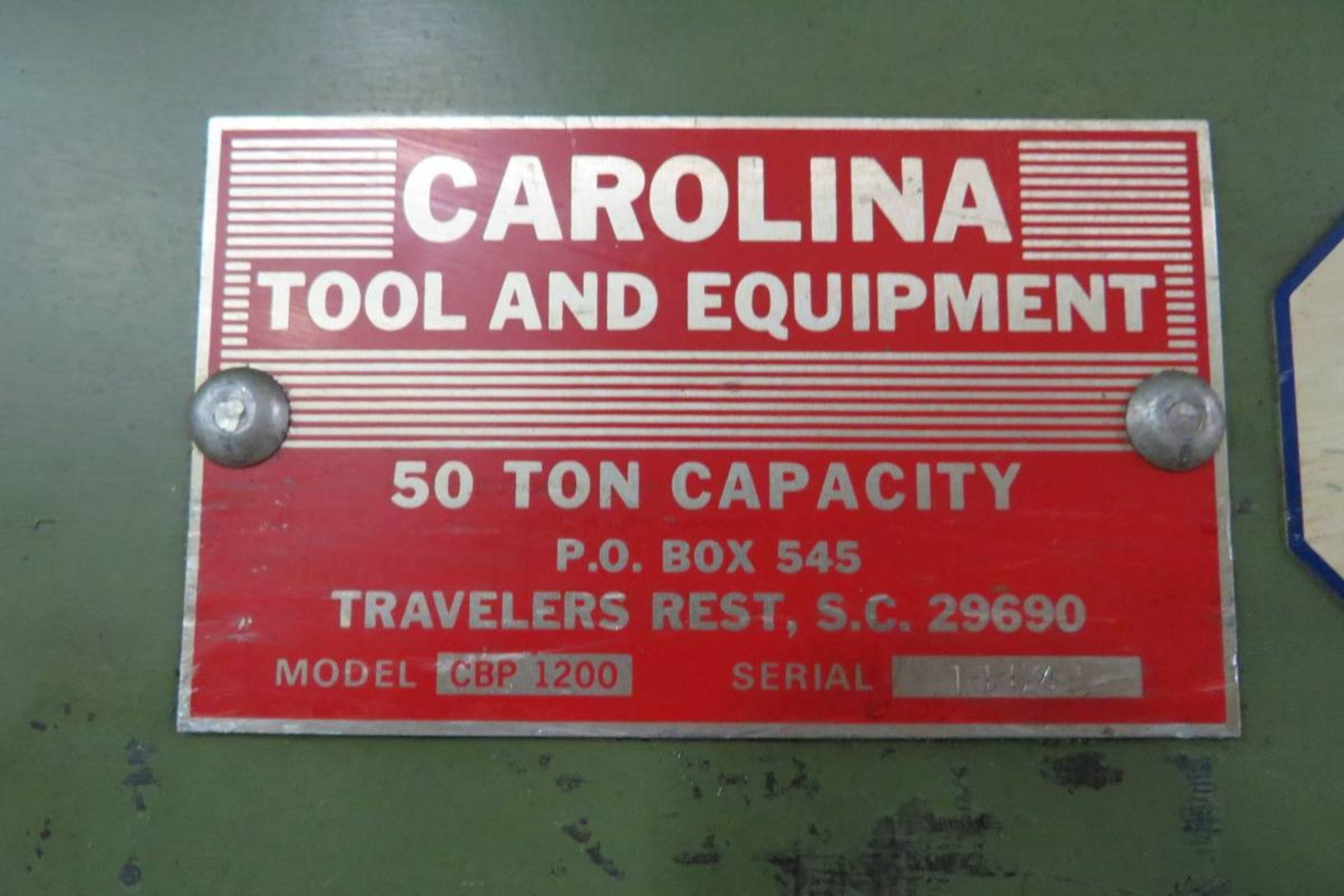 Carolina 50 Ton Hydraulic H-Frame Press - Image 2 of 2