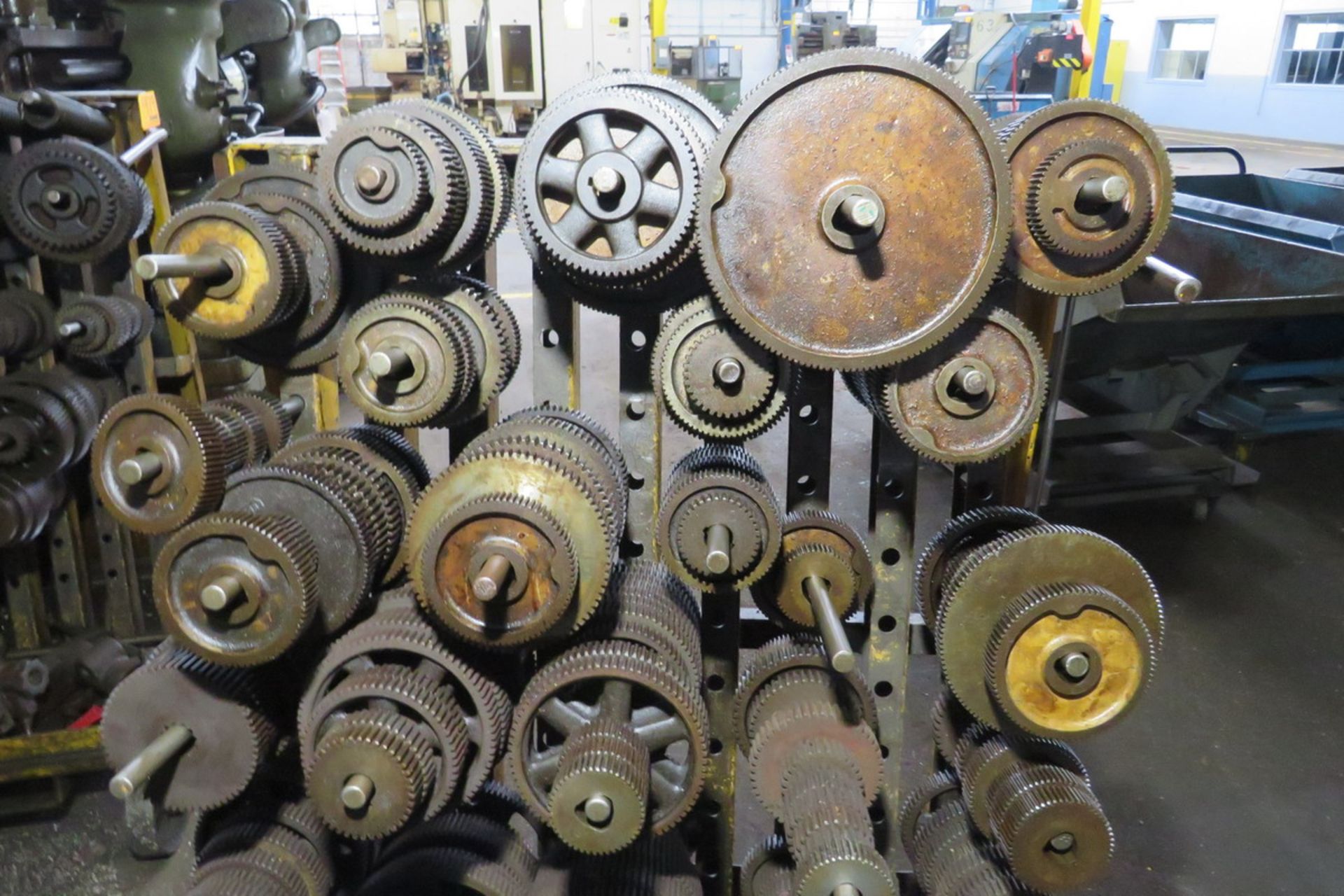 Large Assortment of Fellows Shaper Change Gears on Rolling Cantilever Rack - Image 2 of 3