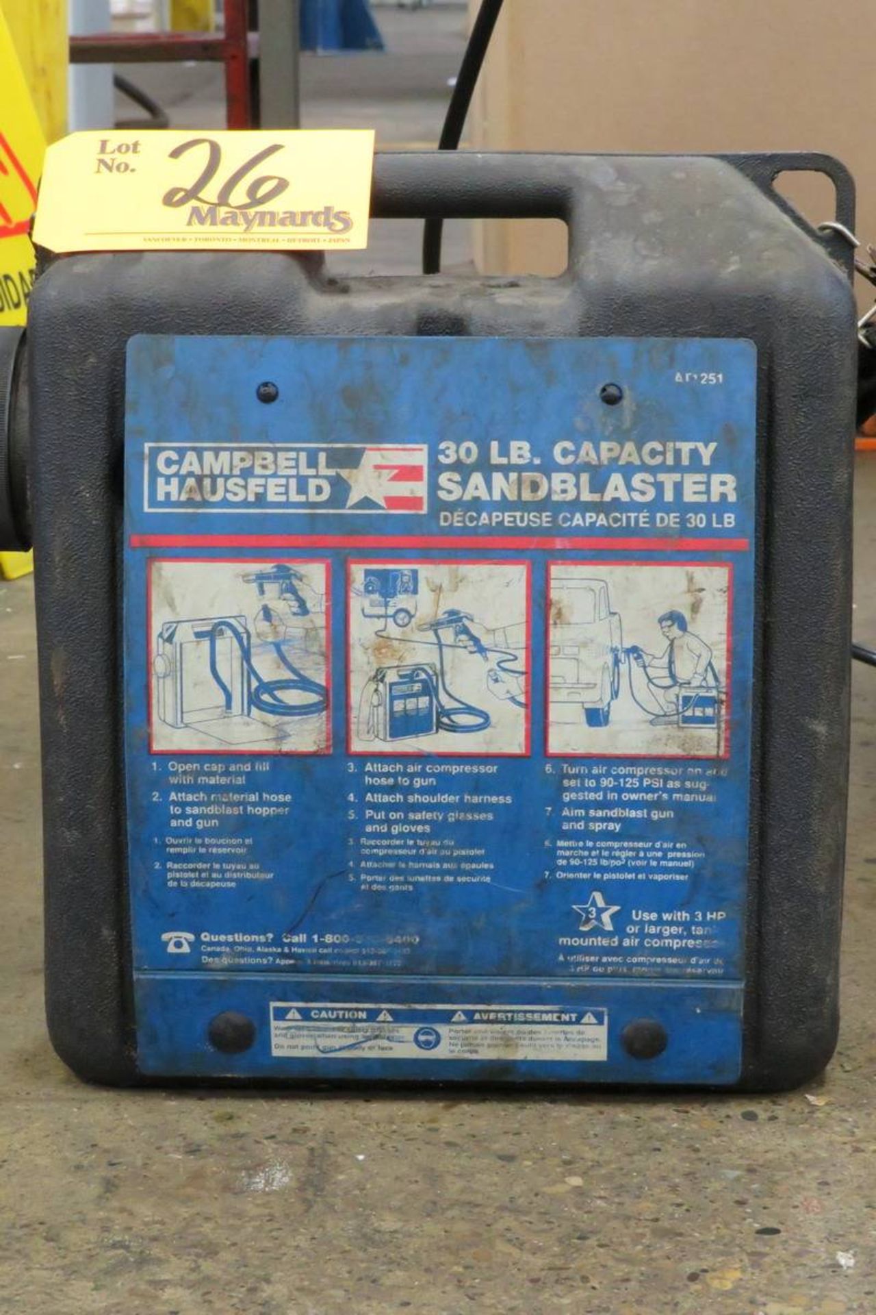 Campbell Hausfeld AP251 30 Lb. Cap. Portable Sand Blaster - Image 2 of 2