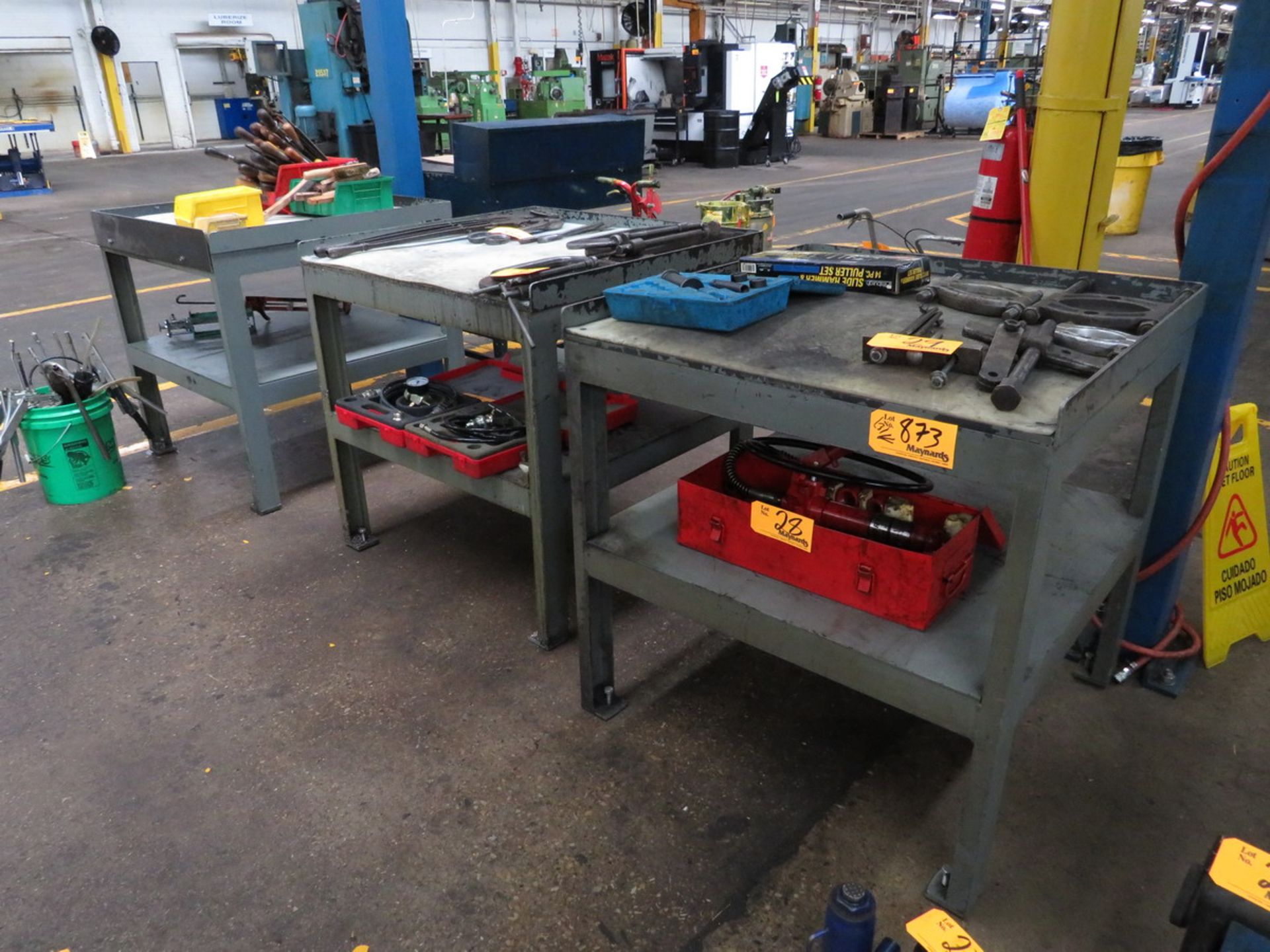 (3) 36"x36" Heavy Duty Steel Workbenches