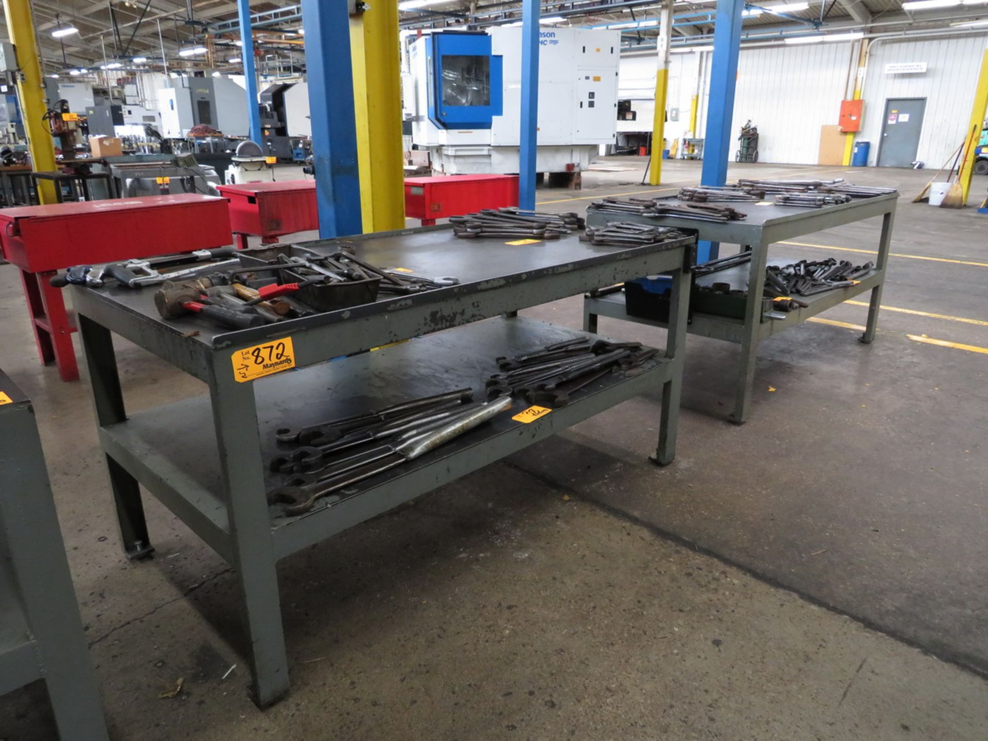 (2) 72"x36" Heavy Duty Steel Workbenches