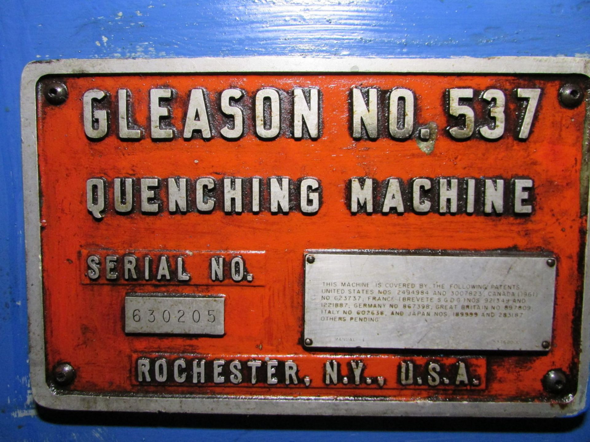 1963 Gleason 537 Quenching Press - Image 9 of 9