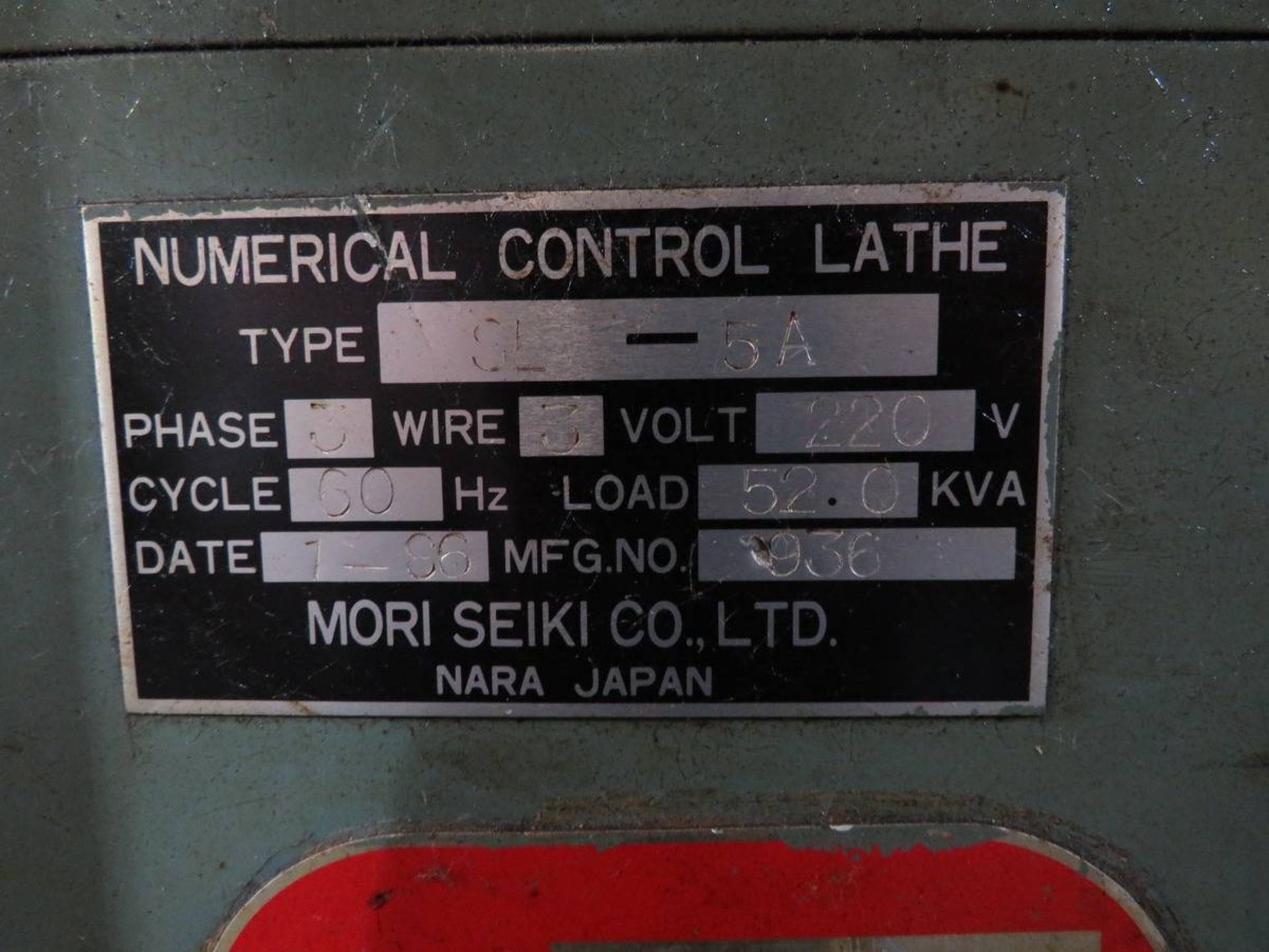 1986 Mori Seiki SL-5 2 Axis CNC Turning Center - Image 9 of 9