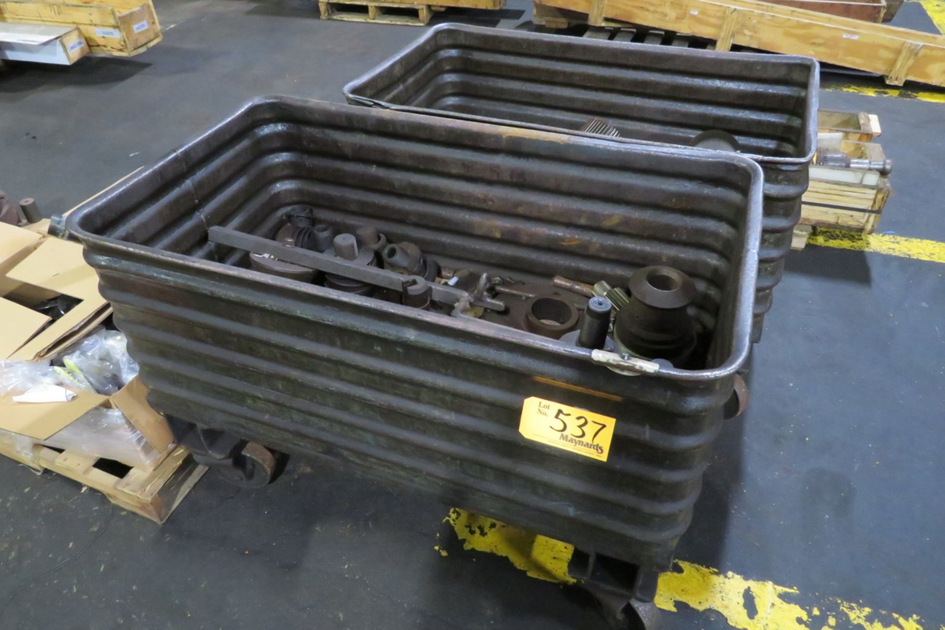(3) Steel Bins with Assorted Tooling