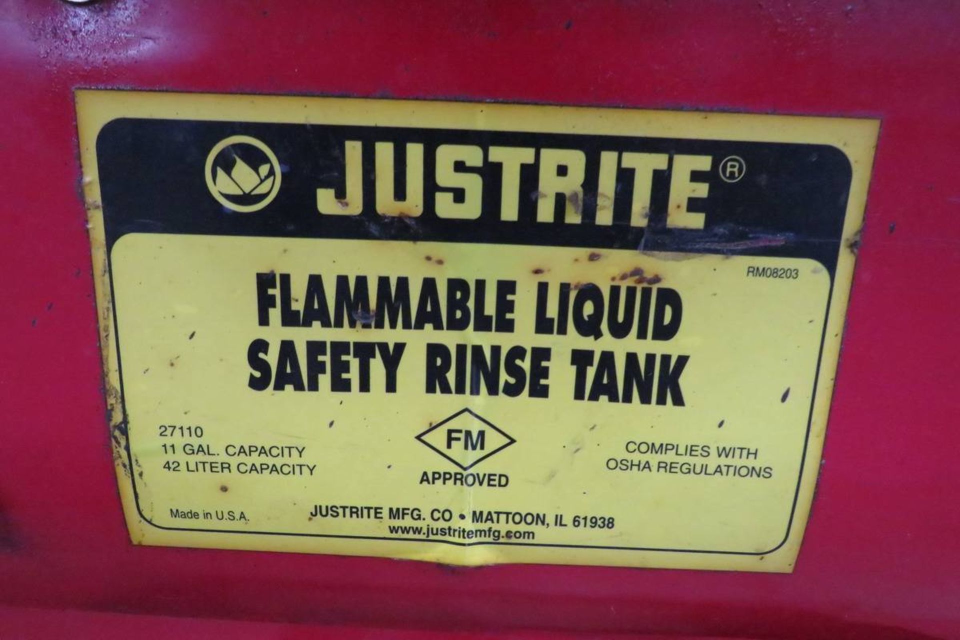 Justrite 27110 11 Gal. Flammable Liquid Safety Rinse Tank - Image 3 of 3