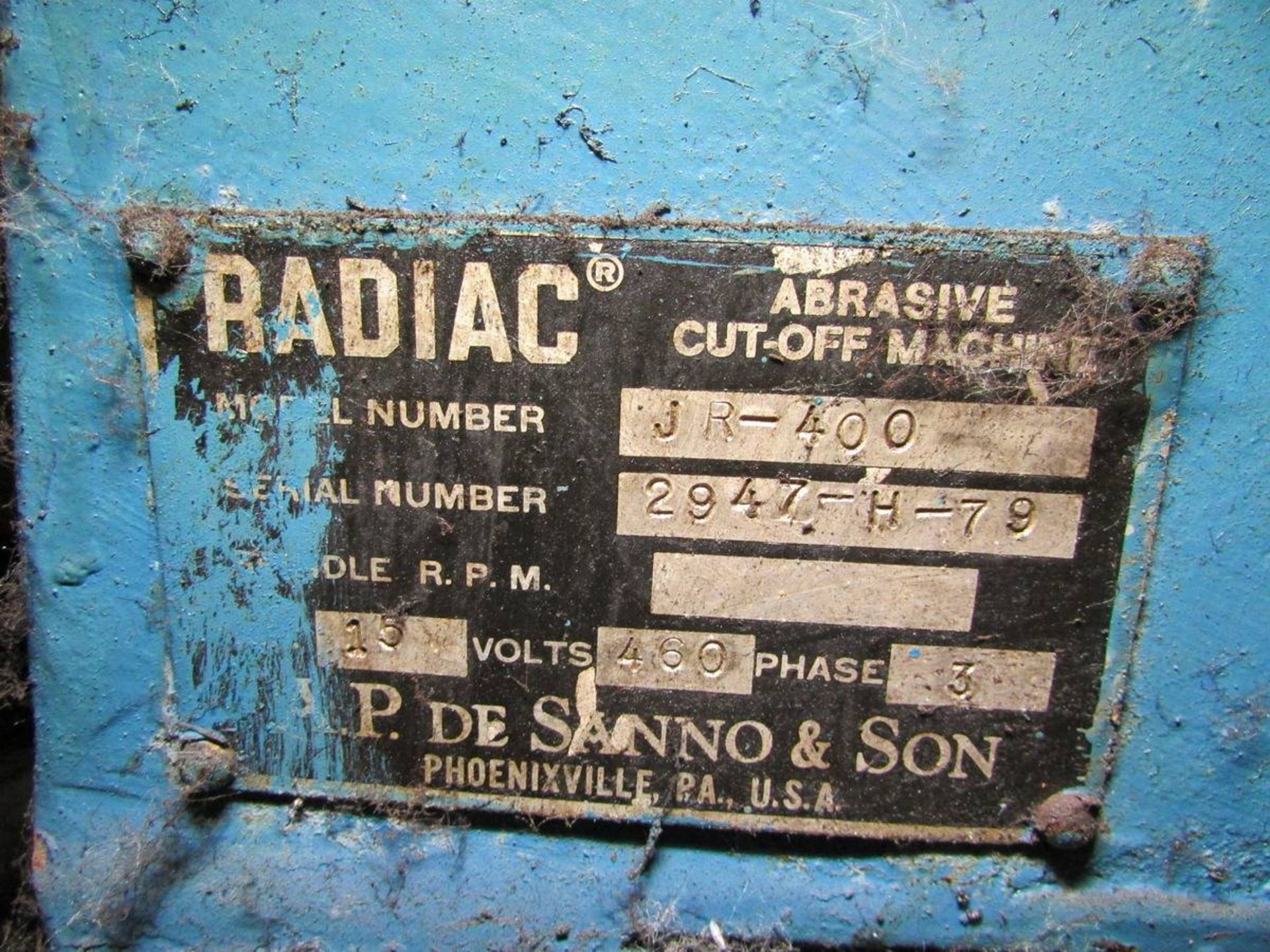 1979 Radiac JR-400 20" Abrasive Cut-Off Saw - Image 9 of 9