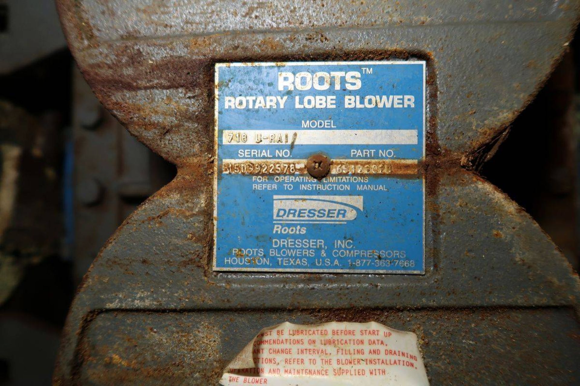 Roots 718 U-RAI 30 HP Combustible Sulfur Blower - Image 2 of 3