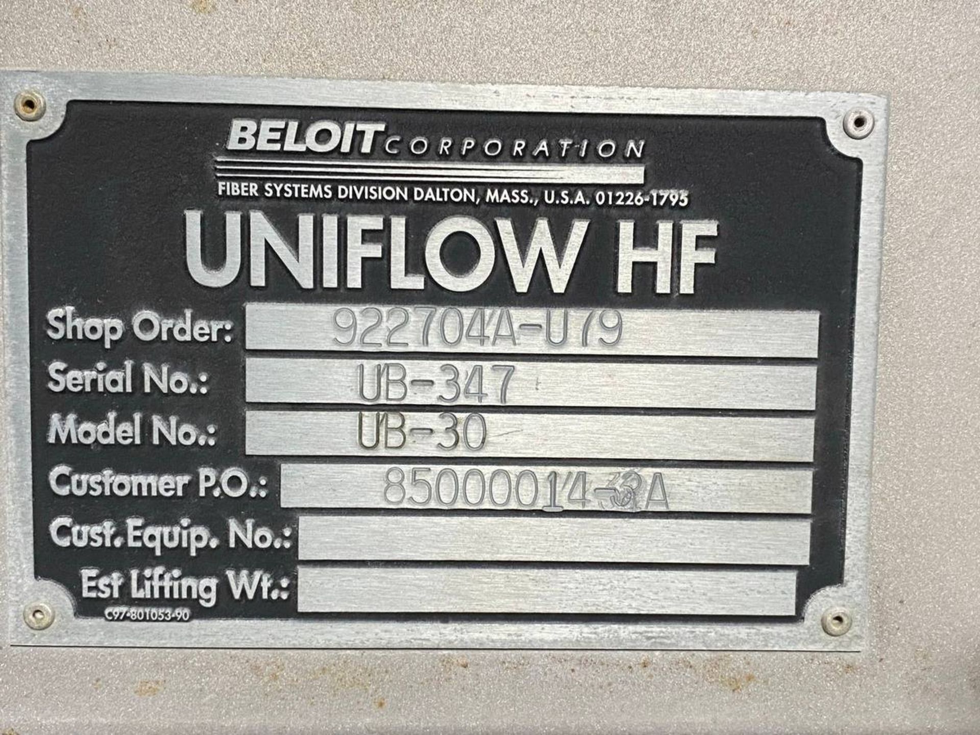 Beloit UB-30 Uniflow 30-Cyclone Centrifugal Stock Cleaners, - Image 3 of 3
