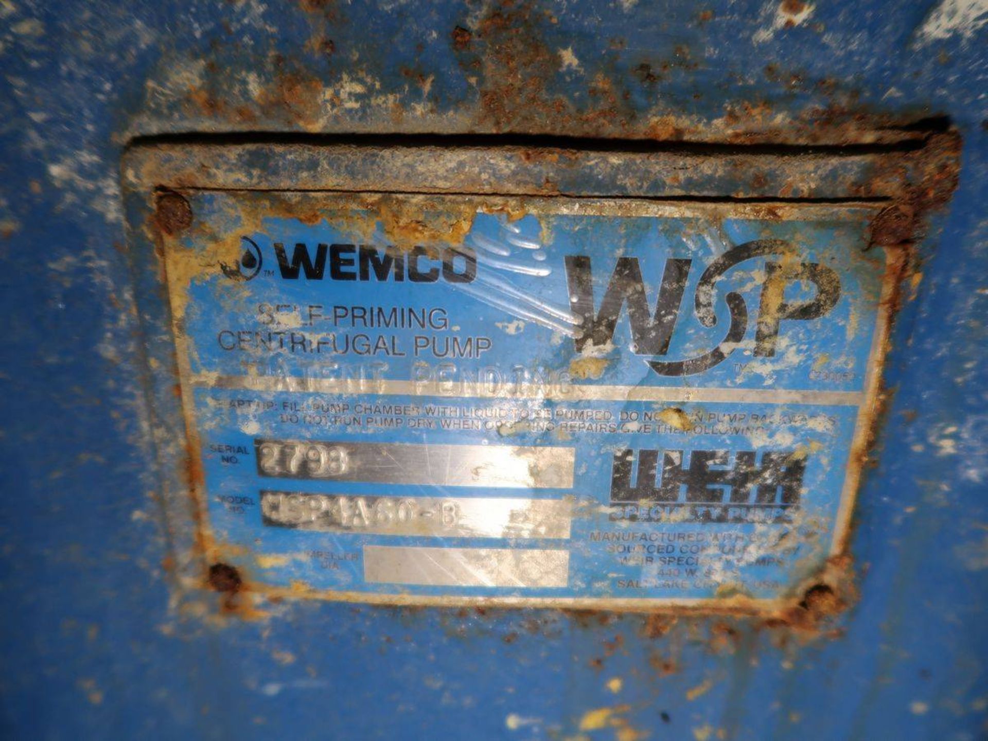 Wemco E 3 x 11-5 Torque-Flow Centrifugal Pump, - Image 2 of 2