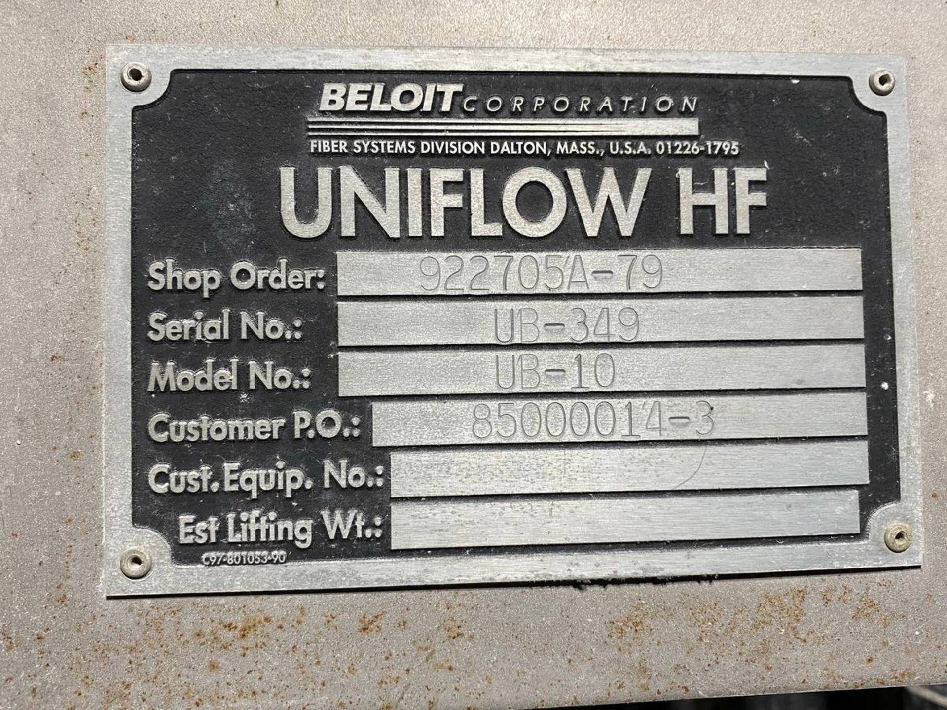 Beloit UB-10 Uniflow 10-Cyclone Centrifugal Stock Cleaner, - Image 5 of 5