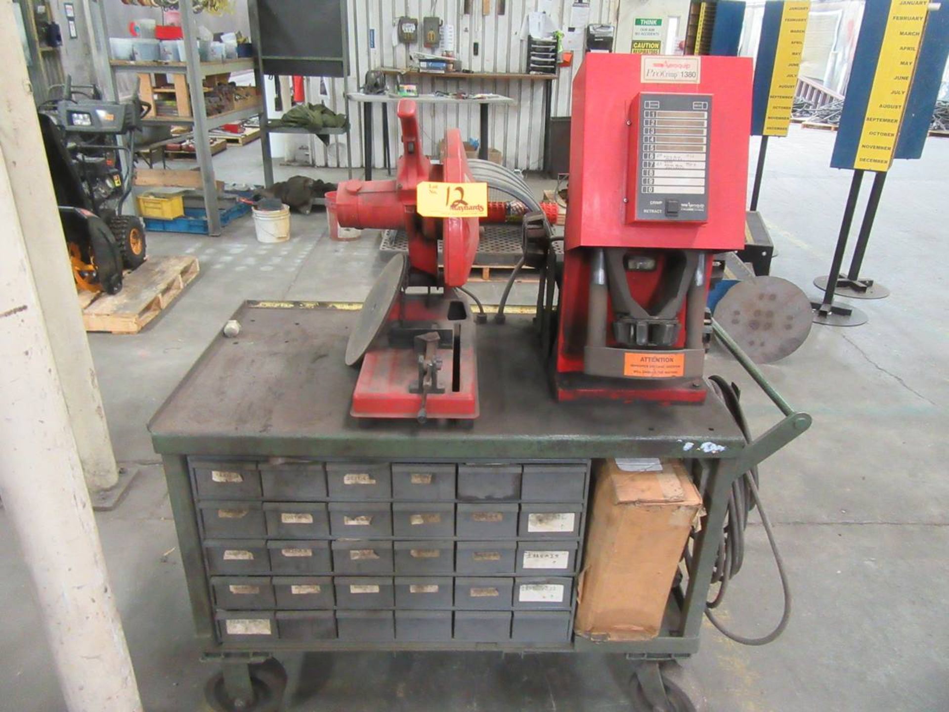 Cart with Chop Saw and Crimping Machine