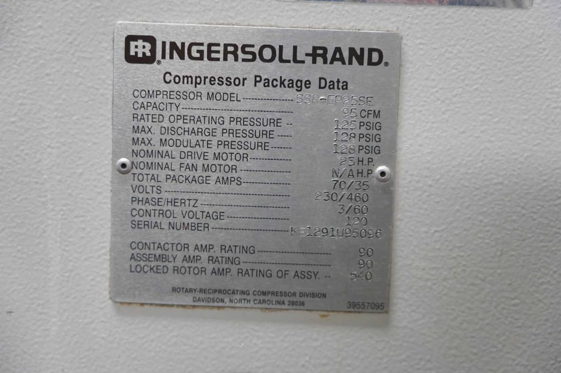 Ingersol Rand SSR-EP25SE Rotary Screw Type Air Compressor - Image 5 of 5
