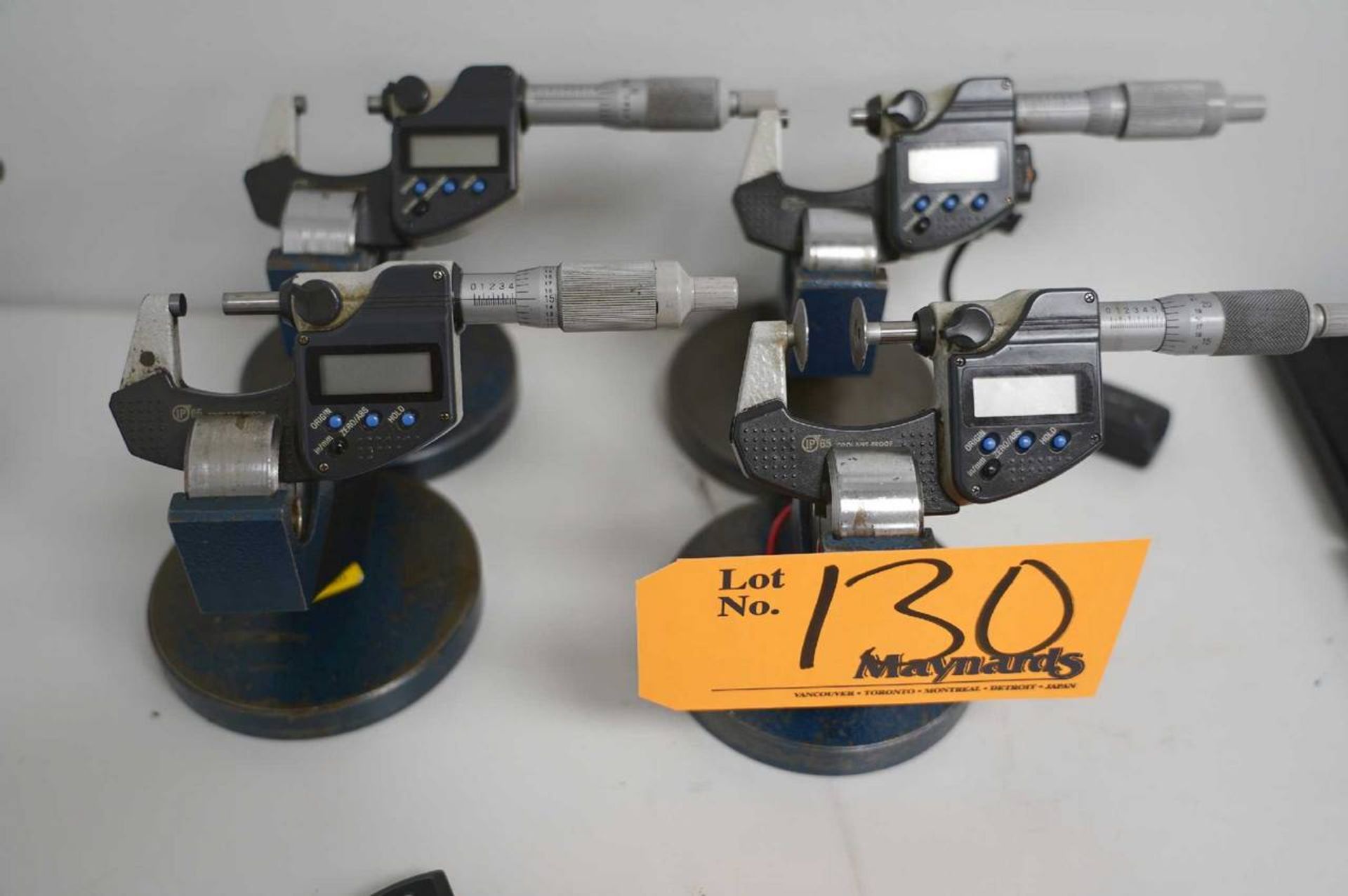 Mitutoyo (4) Digital Micrometers With Stands