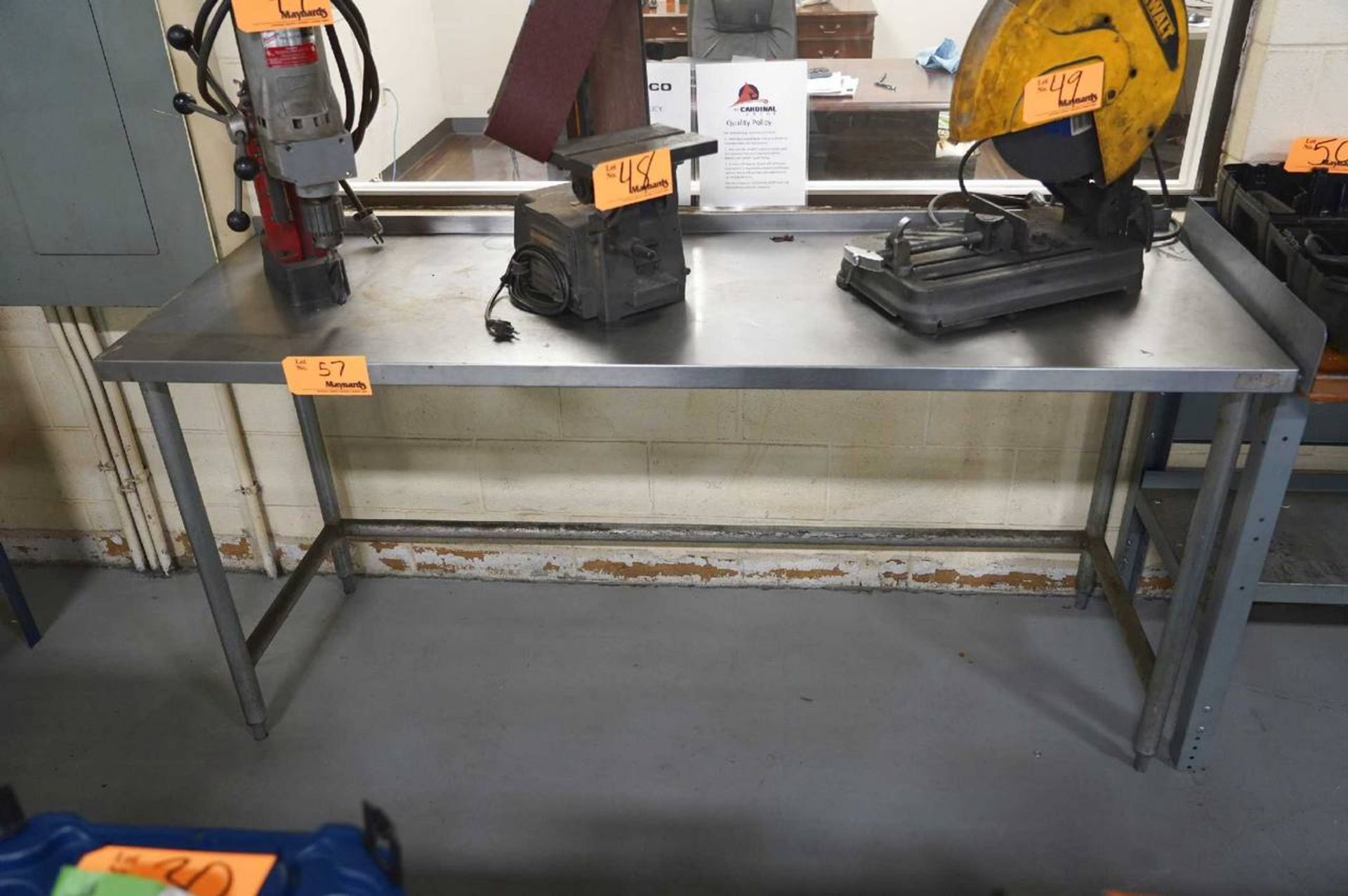 Work Bench , Stainless Steel Table and Rolling Shelf - Image 2 of 4