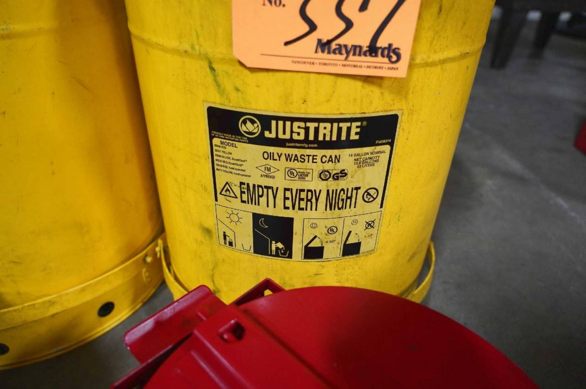 JustRite (4) 14 Gallon Oily Waste Cans - Image 2 of 3