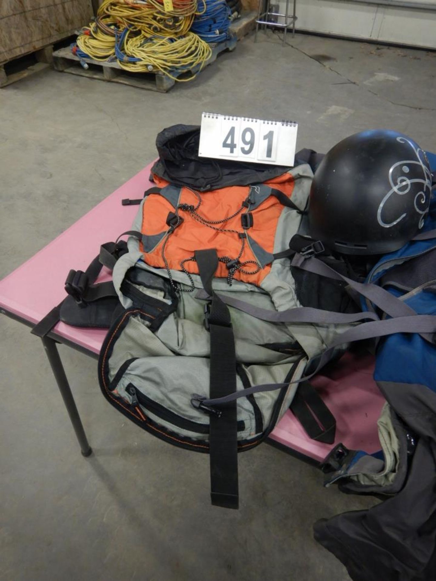 1 - MOUNTIAN EQUIPMENTIBEX 65 HIKING BACK PACK, 1- DUETER BACK PACK, GIRO SPORTS HELMET, BACK PACK - Image 3 of 6