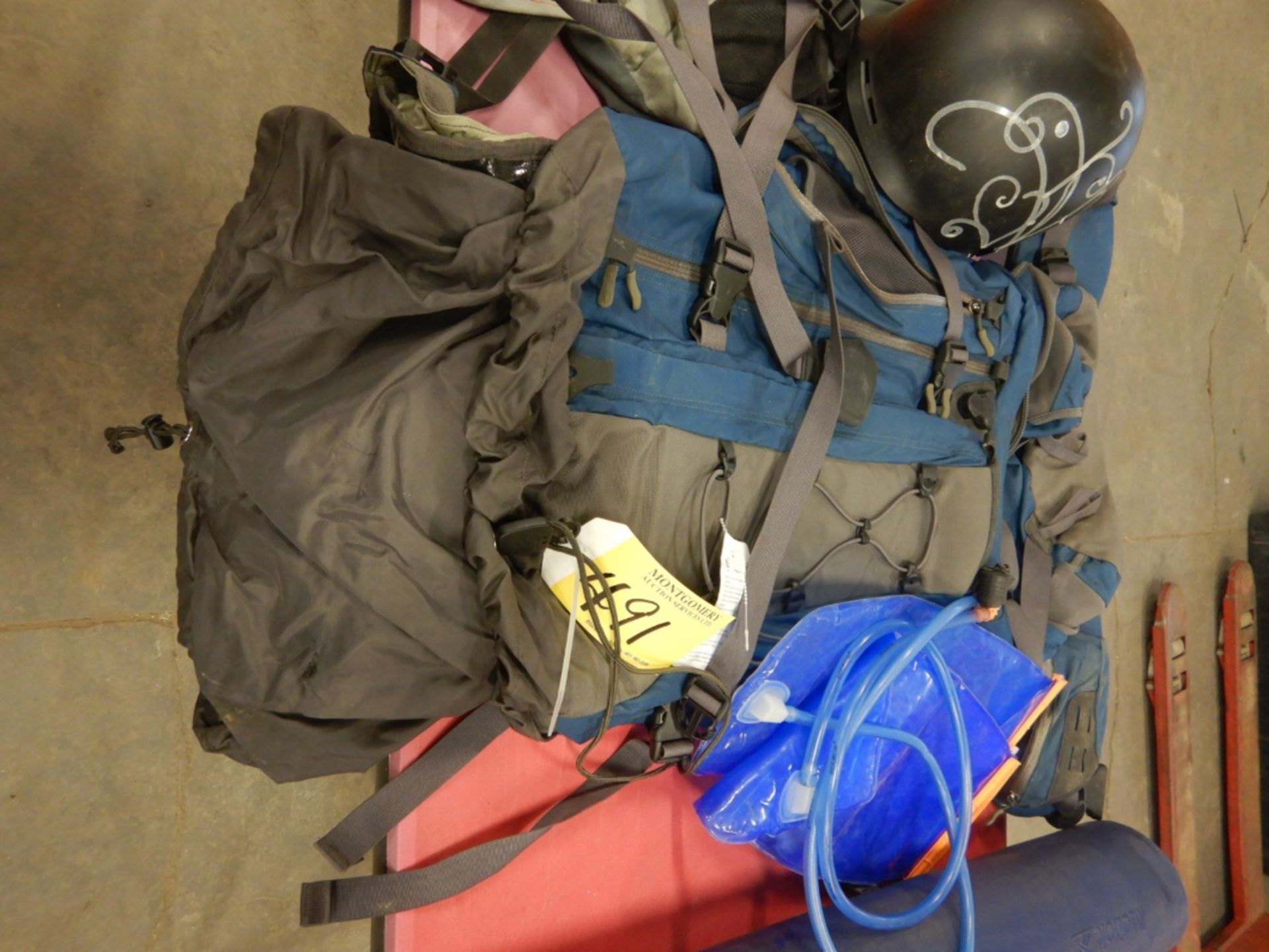 1 - MOUNTIAN EQUIPMENTIBEX 65 HIKING BACK PACK, 1- DUETER BACK PACK, GIRO SPORTS HELMET, BACK PACK - Image 2 of 6