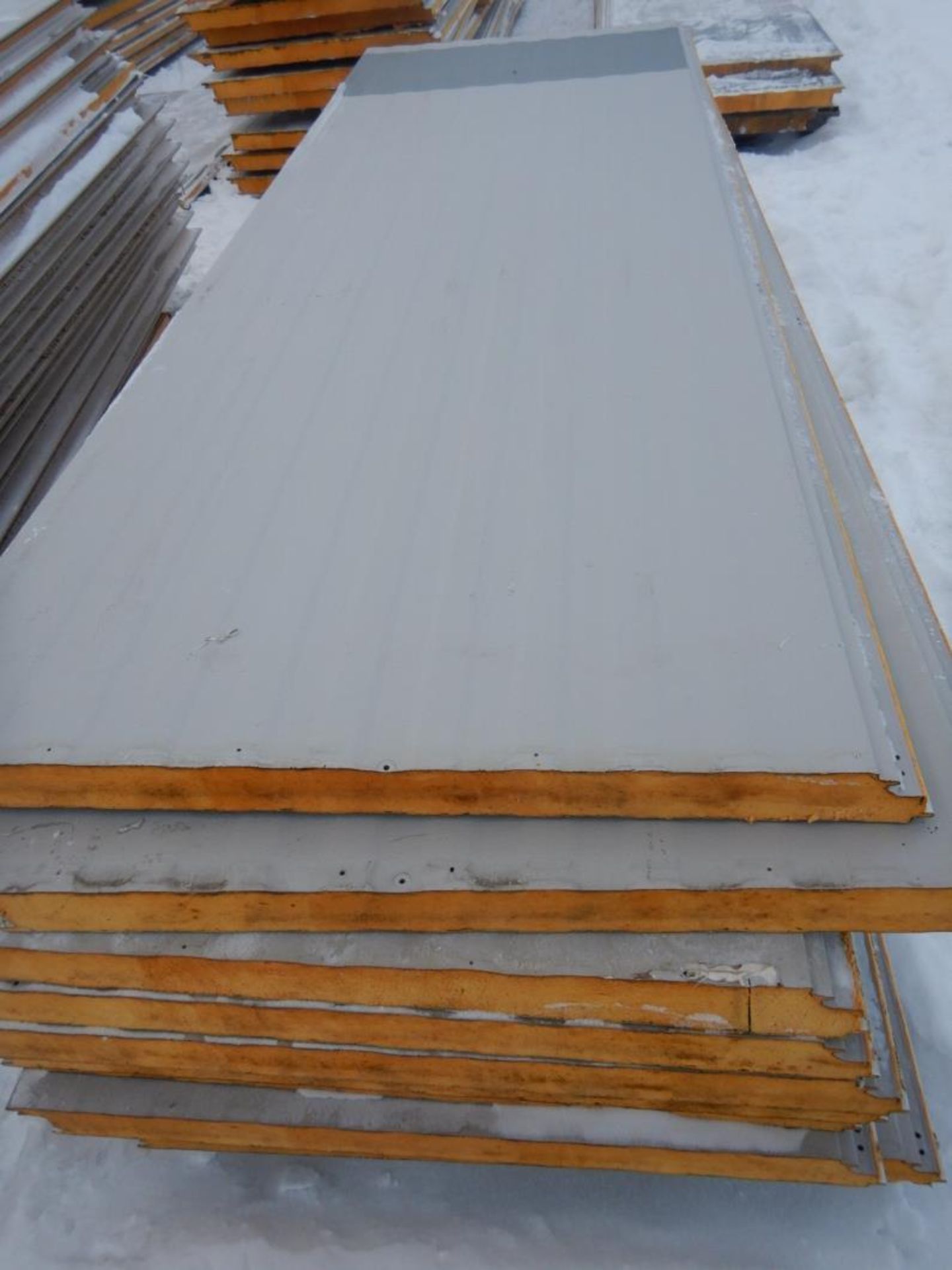 (9) - METL-SPAN 3"THICK X 40" WIDE INSULATED METAL PANELS R20 OFF OF BUILDING, SLIGHT HAIL DAMAGE, - Image 7 of 13