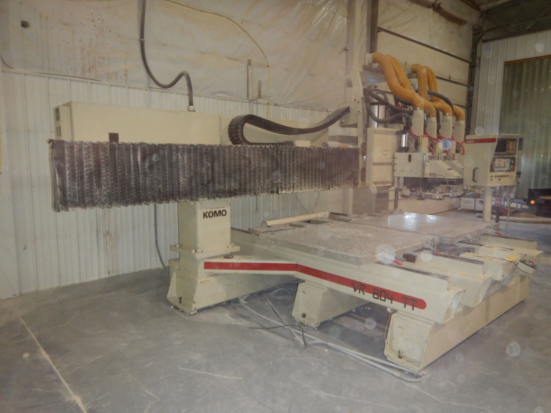 1997 KOMO VR804TT 4-HEAD CNC ROUTER TABLE W/ (2) 4FTX4FT VACUUM TABLES & PUMP, (NEEDS SOME TLC), - Image 6 of 12