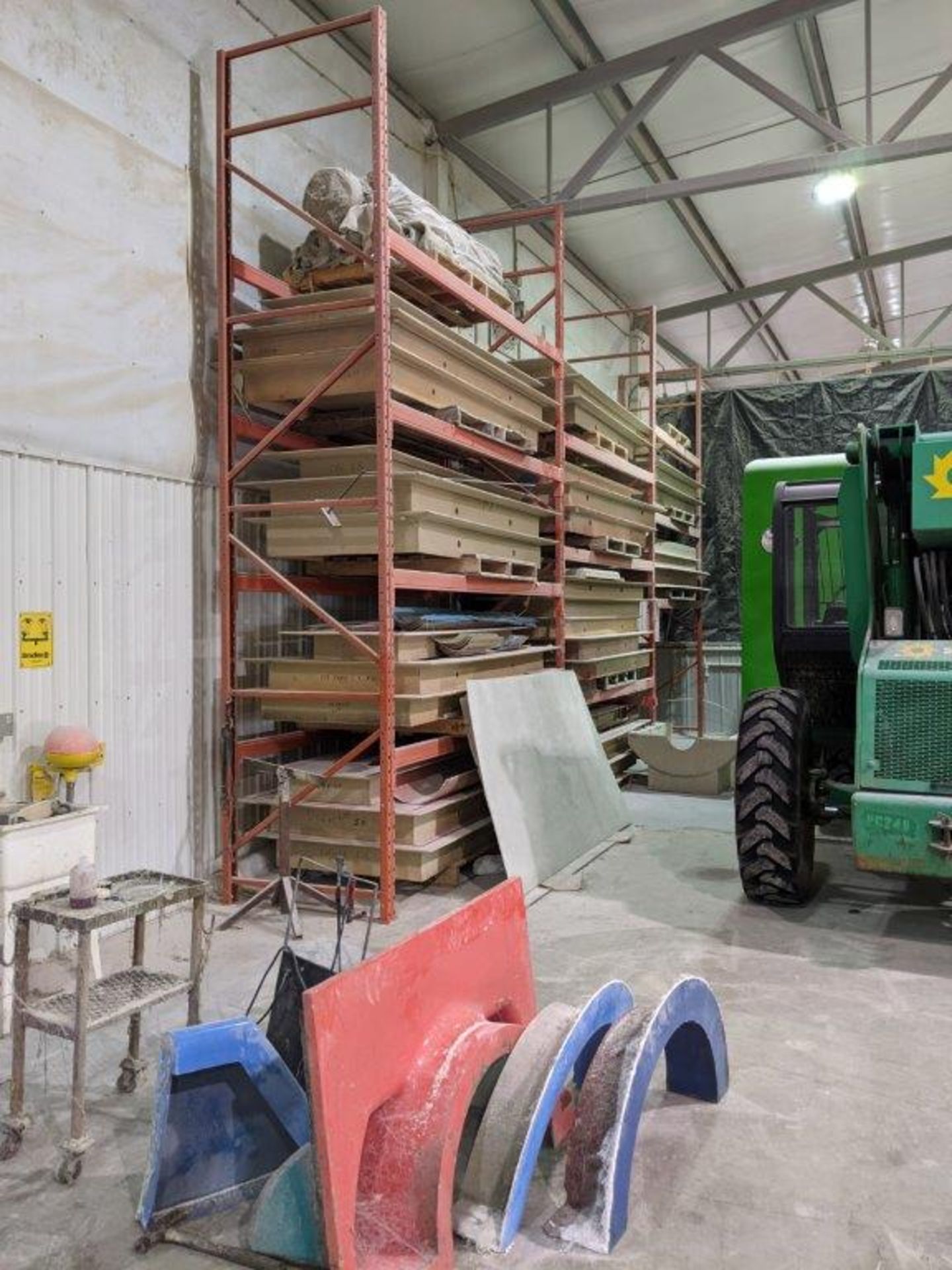 3 SECTIONS OF PALLET RACKING 16FT HIGH X 42INCHES WIDE X 10FT LONG (CONTENTS OF RACK NOT INCLUDED)