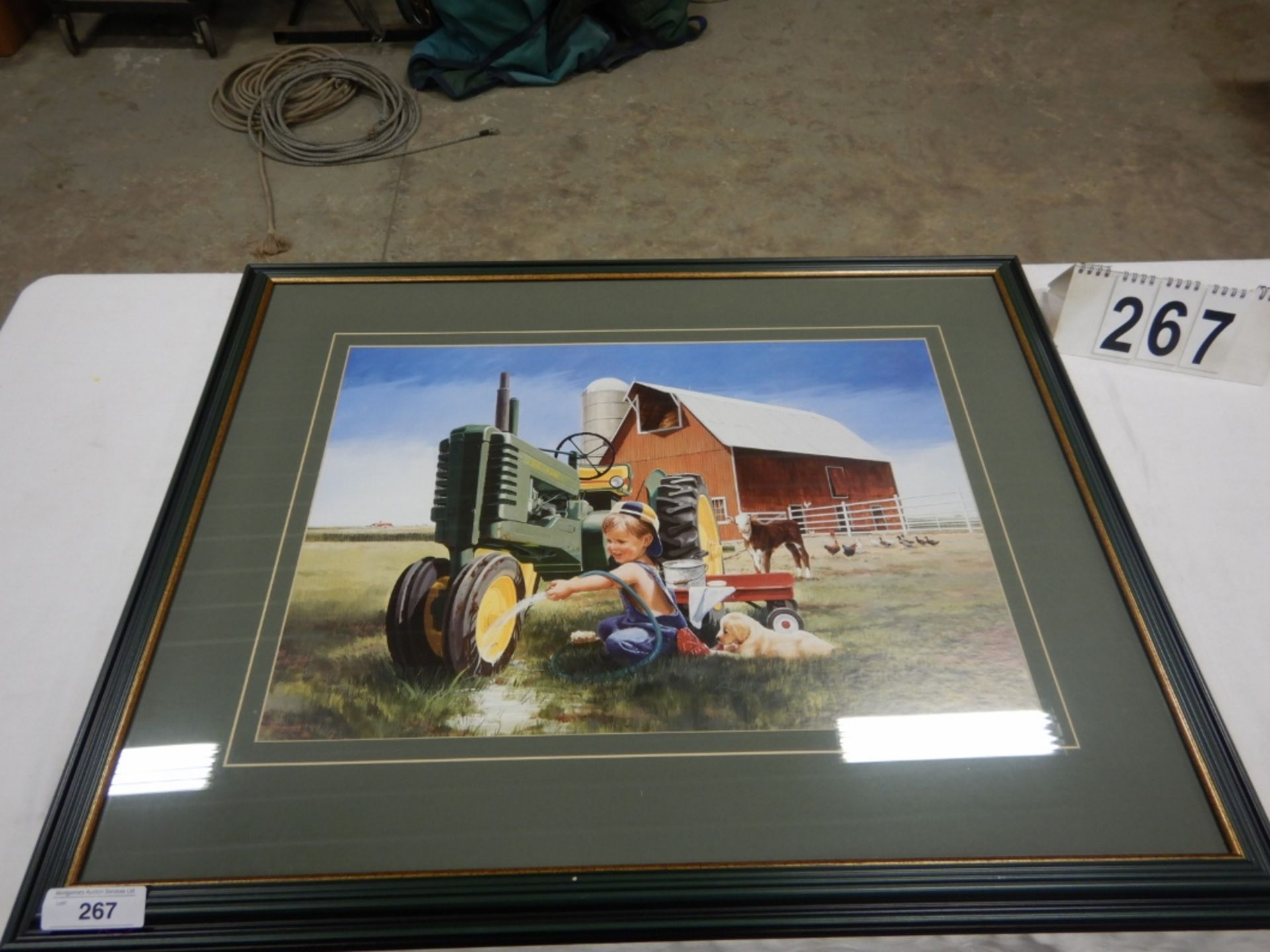 JOHN DEERE FARM SCENERY PRINT FRAME 35""X27.5"" & PRINT 23.5""X16""