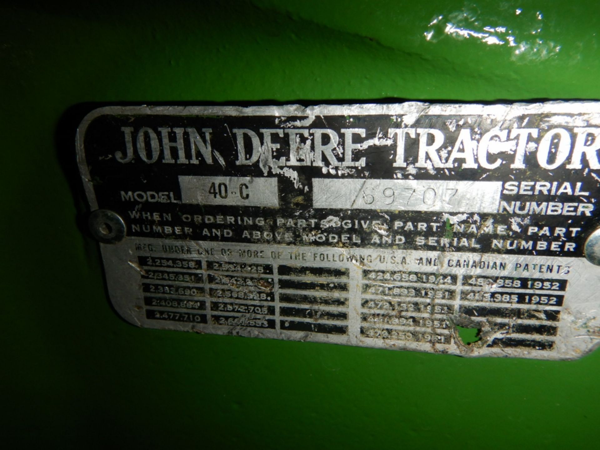 JOHN DEERE 40C 1955 - VINTAGE RESTORED CRAWLER, RUNNING CONDITION, S/N 69707, JOBBER DOZER & ANY - Image 8 of 10