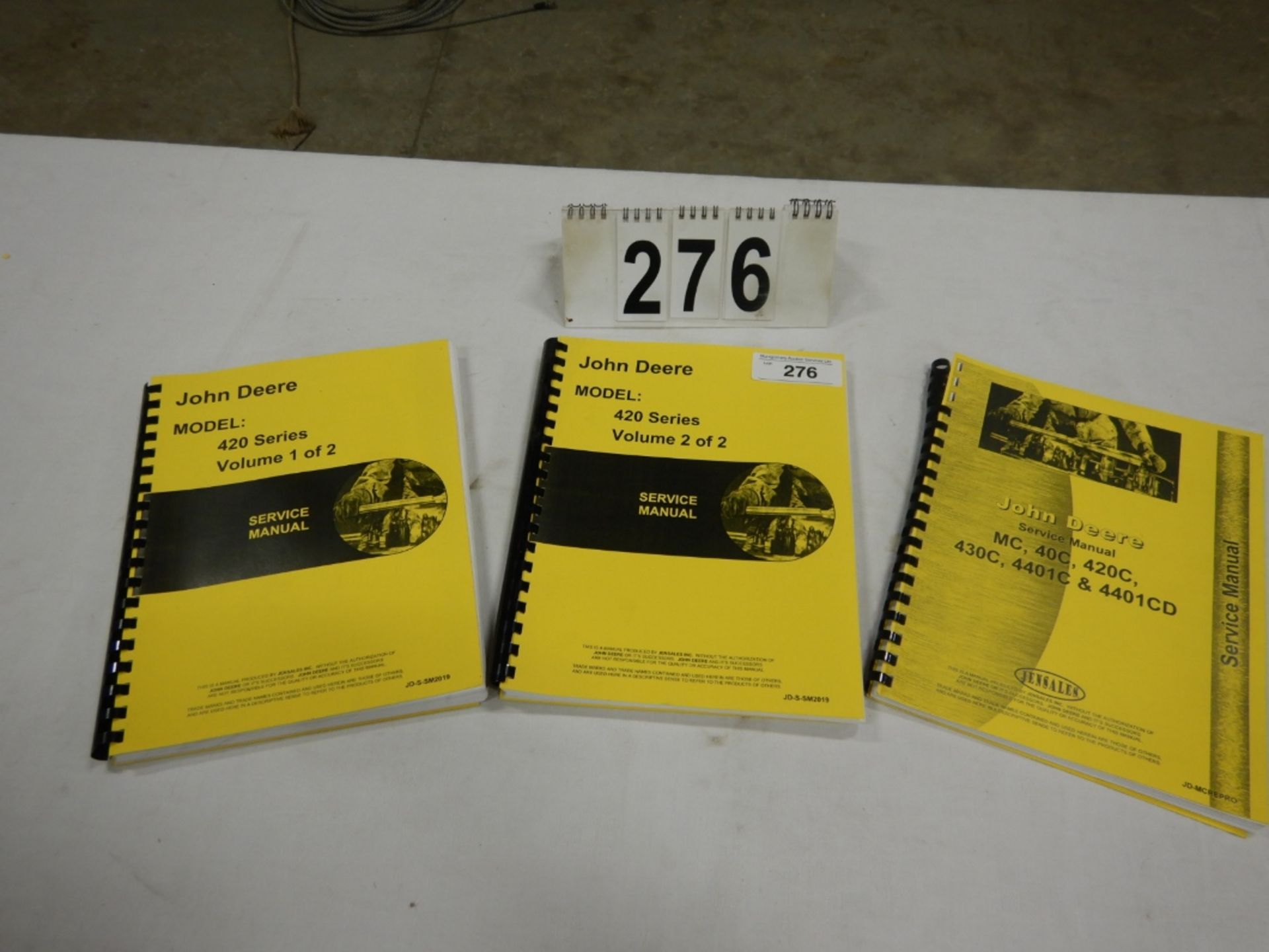 JOHN DEERE 420 SERVICE MANUAL VOLUME 1 & 2, MC, 40C, 420C, 430C, 4401C, 4401CD JENSALES SERVICE