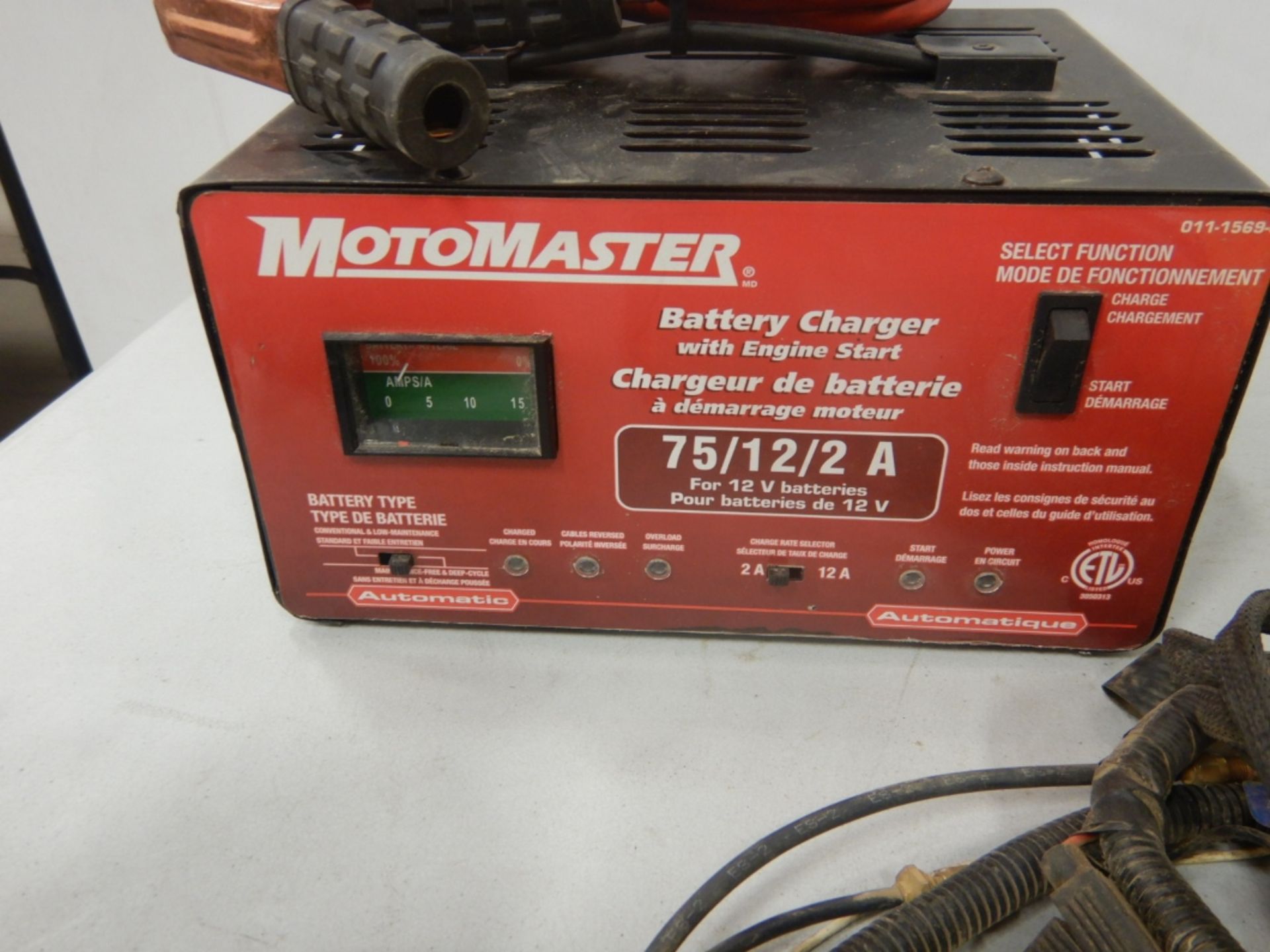 MOTOMASTER BATTERY CHARGER W/ ENGINE START, DRILL BIT SHARPENER, GPS TRACKERS - Image 2 of 2