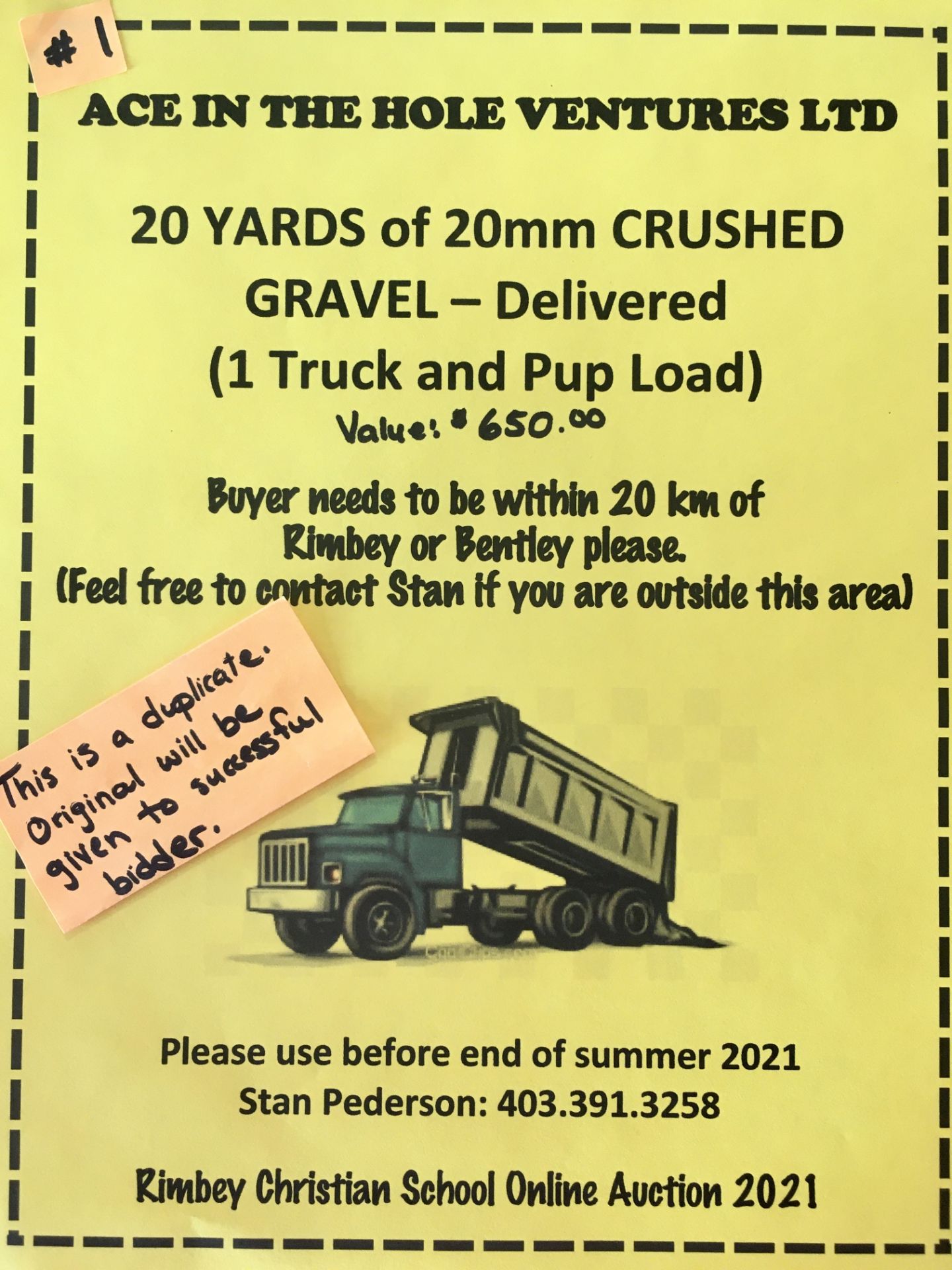 20 YARDS of 20mm CRUSHED GRAVEL - DELIVERED (1 Truck & Pup) Buyer needs to be within 20 km of Rimbey - Image 2 of 2
