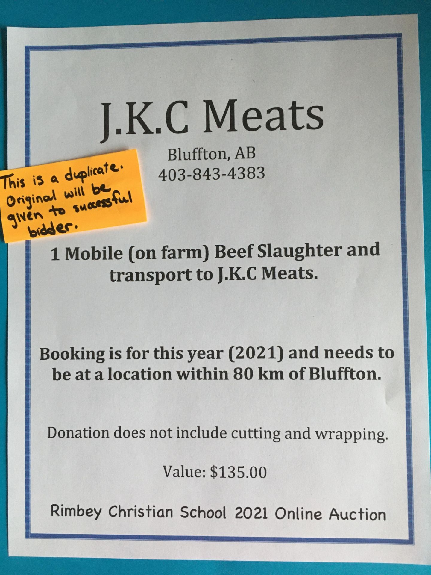 ON FARM BEEF SLAUGHTER & TRANSPORT TO JKC MEATS One mobile (on farm) beef slaughter & transport to - Image 2 of 2