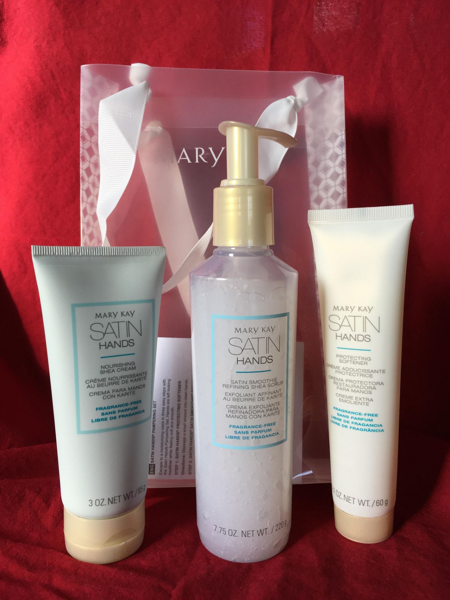 MARY KAY FRAGRANCE FREE SATIN HANDS PAMPERING SET Fragrance Free Satin Hands Pampering Set