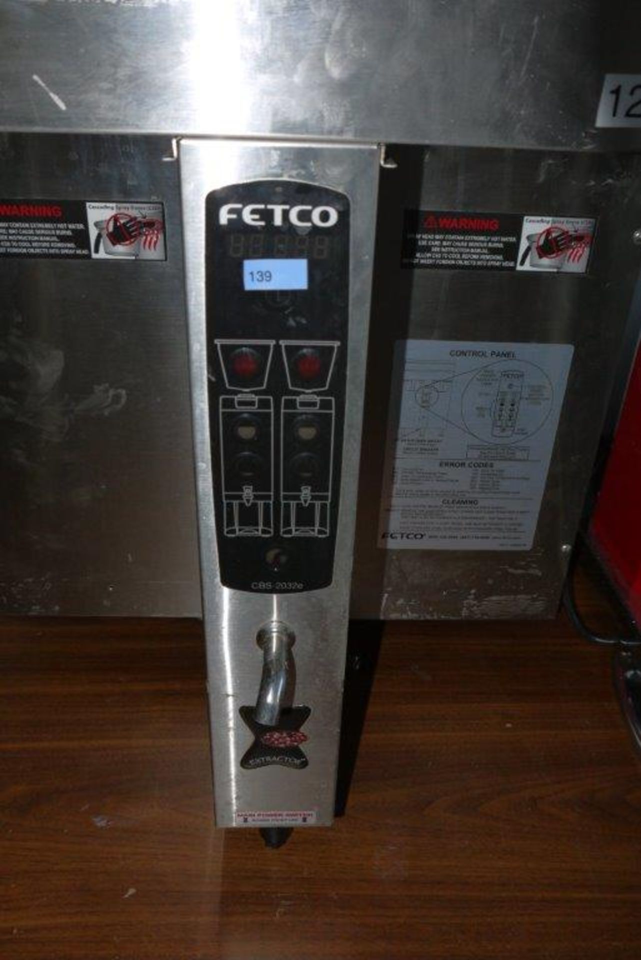 2013 FETCO DOUBLE STATION COFFEE BREWER, MODEL CBS 2032E, S/N 720143138478, SINGLE PHASE, C/W - Image 6 of 9