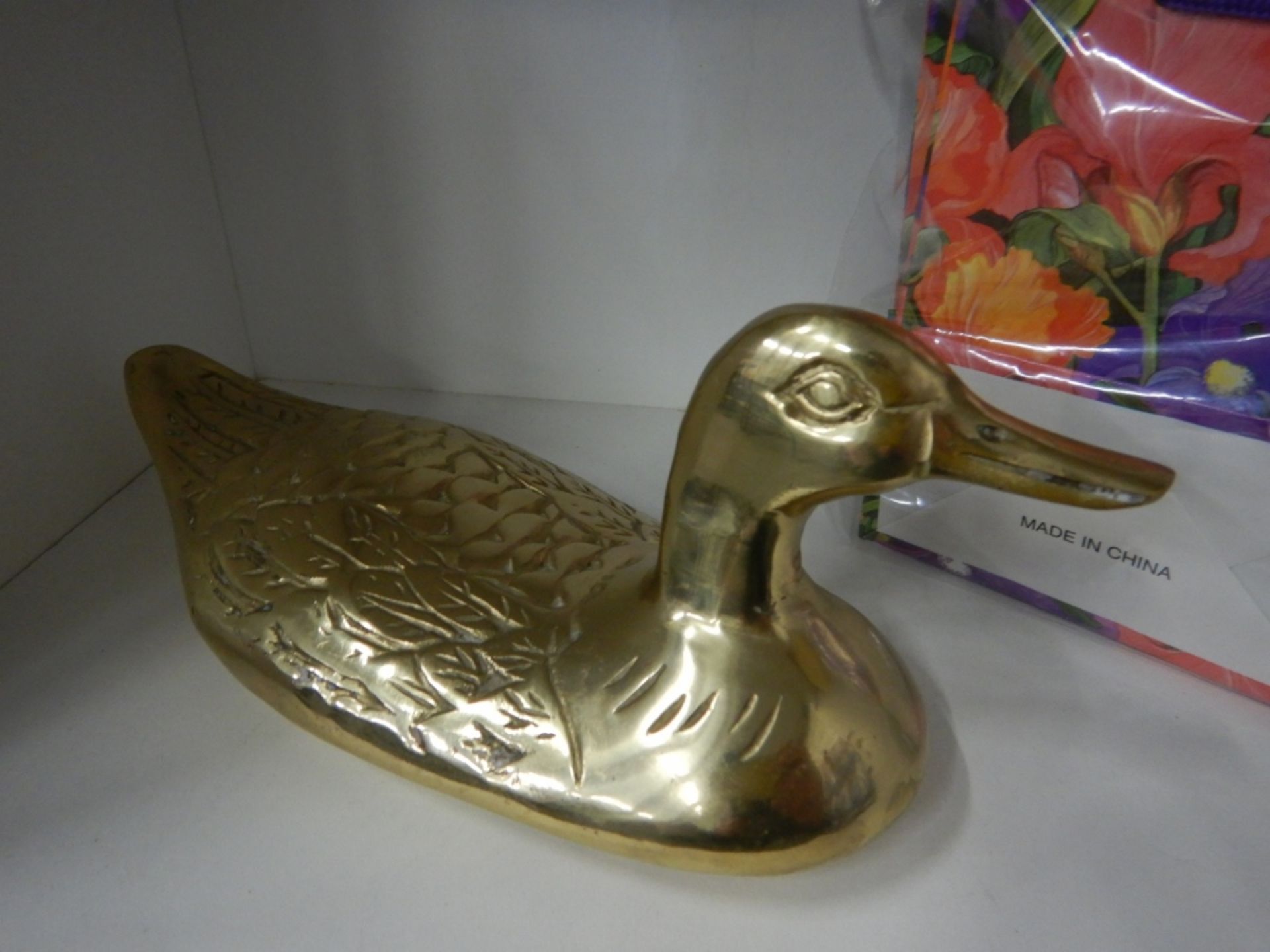 VINTAGE BRASS DUCK W/GIFT BAGS - Image 3 of 3