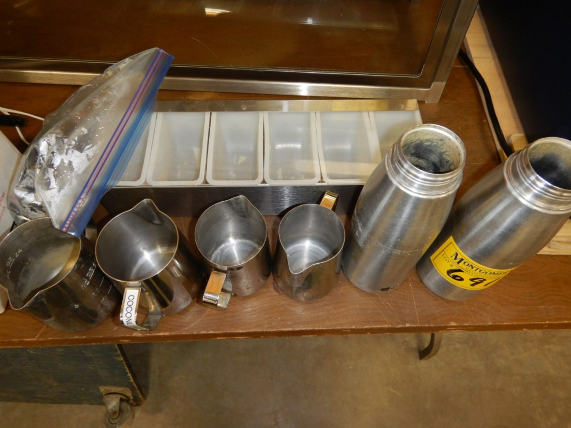 L/O ASSORTED EXPRESSO MACHINE REPAIRS, CLEANERS, SS STEAM CUPS, PUNCH BOWL, SSCONDOMENT DISPENSER, - Image 4 of 7