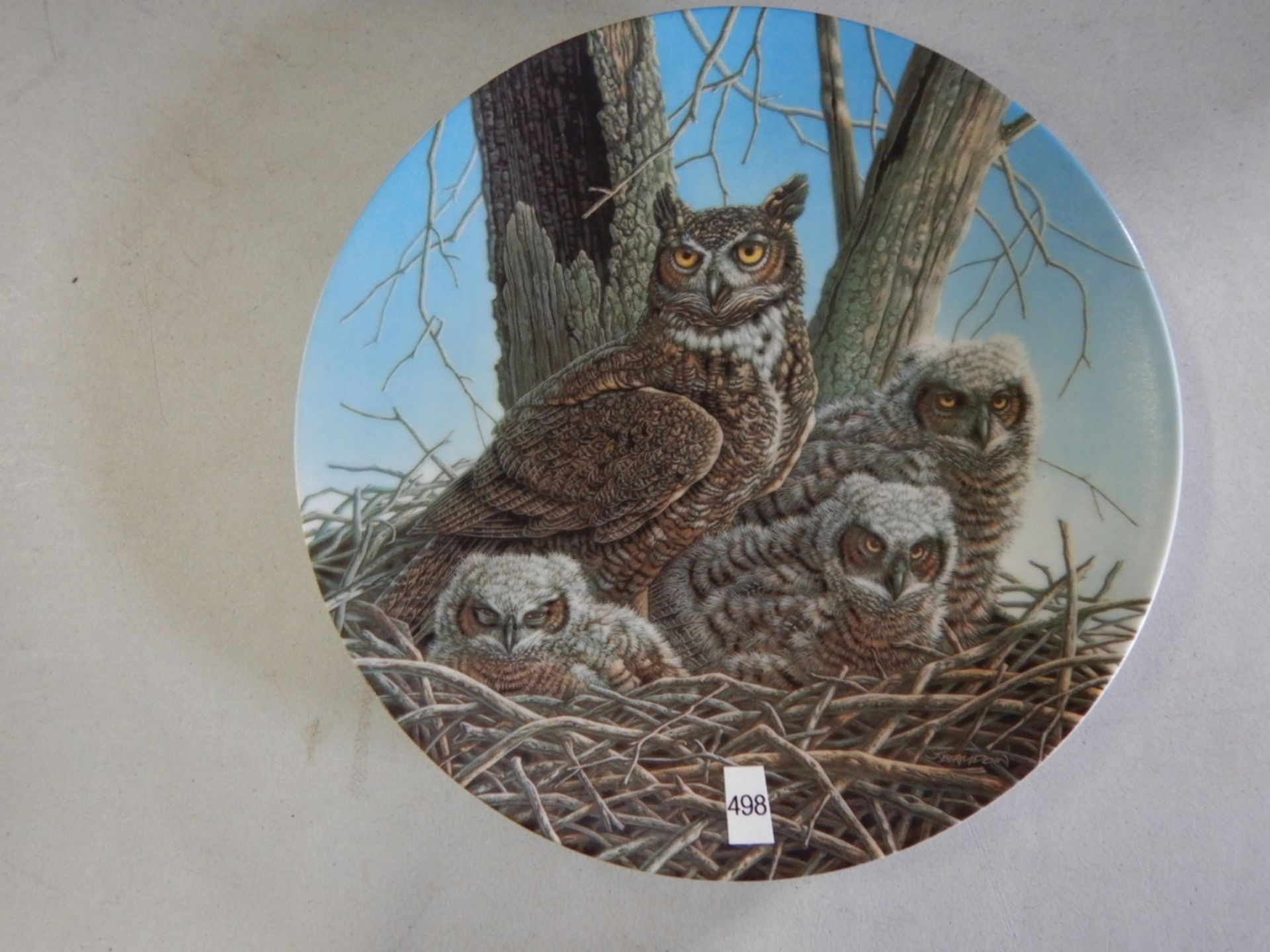 COLLECTOR PLATES BY JIM BEAUDOIN - SET OF 2 - OWLS #9605B - "THE BARN OWL", #15692C - "THE GREAT - Image 6 of 9