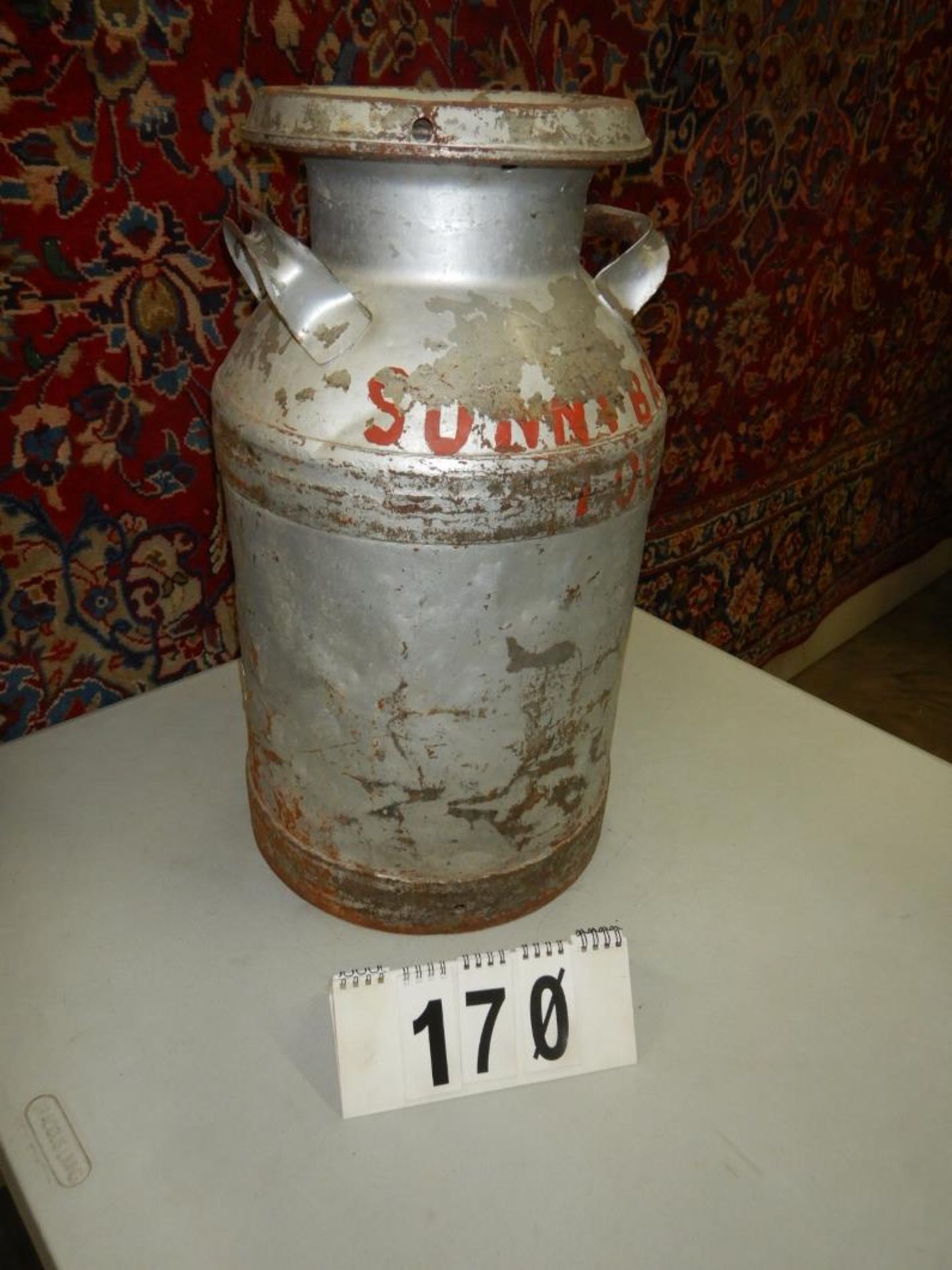 ANTIQUE LARGE CREAM CAN - 8 GALLON