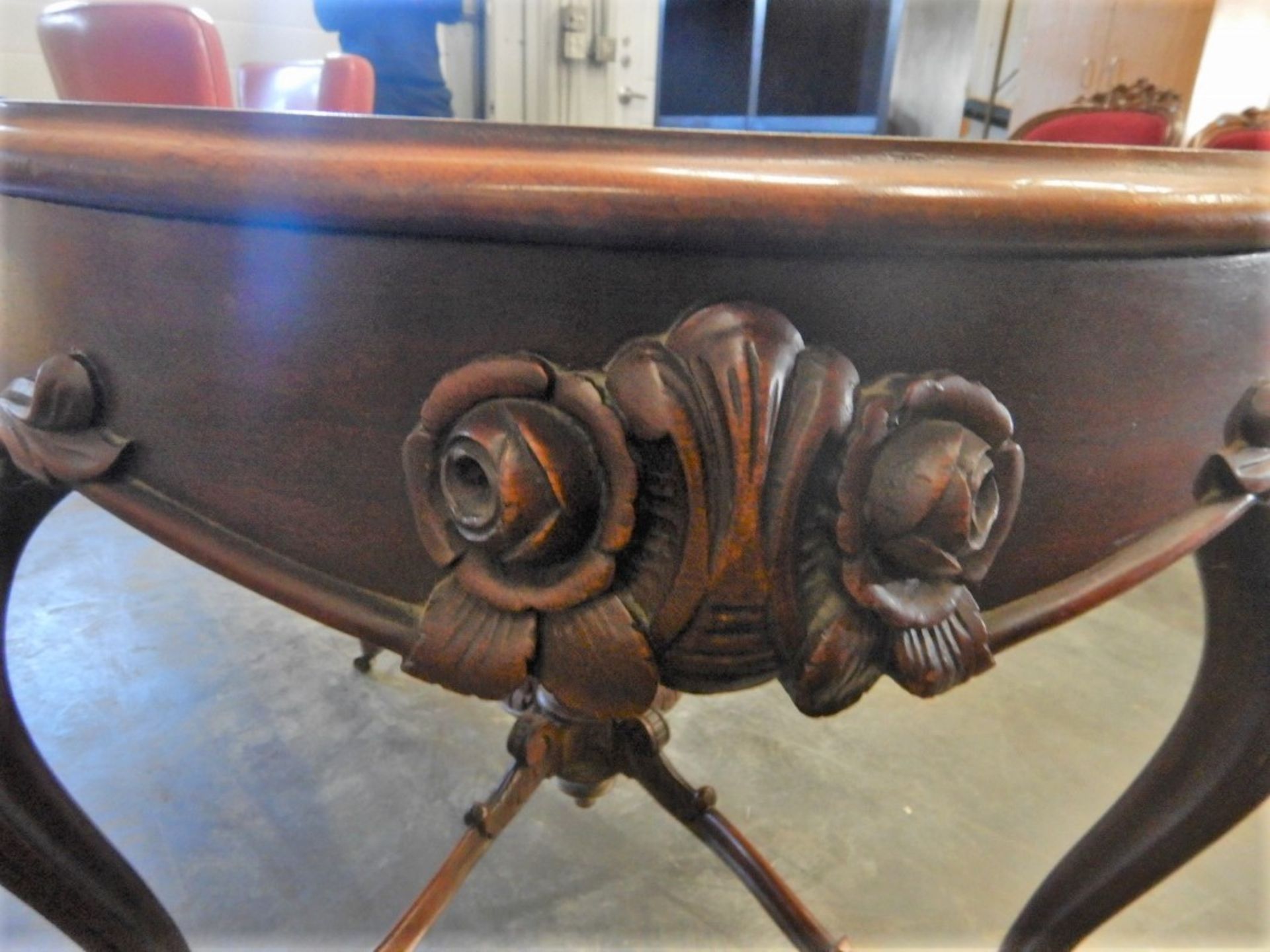 ANTIQUE PARLOR TABLE - BIRD'S EYE MAPLE - Image 4 of 9