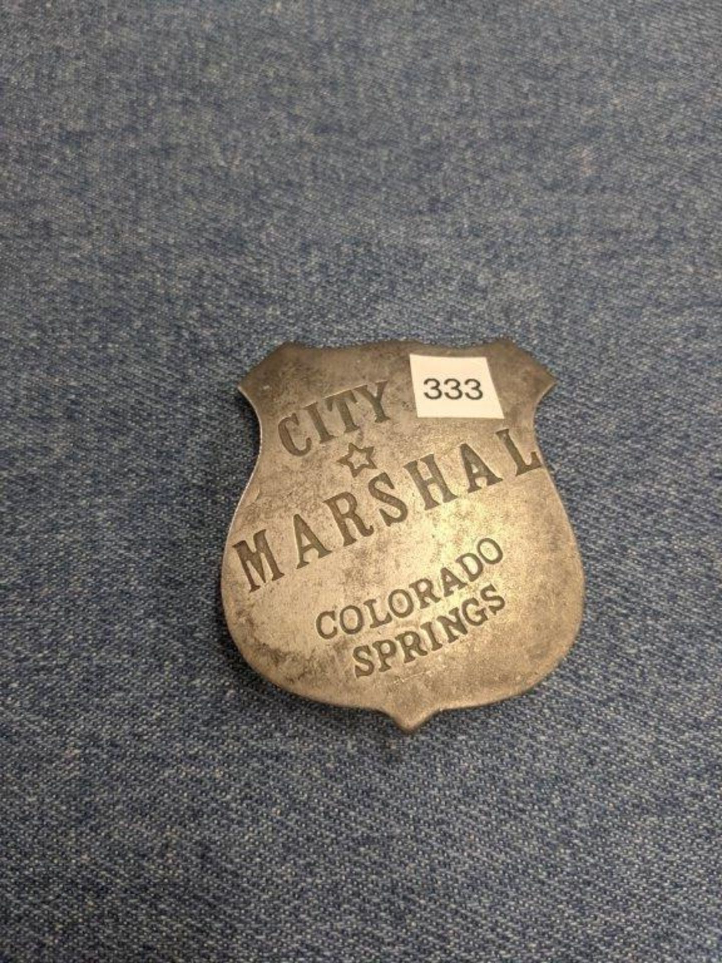 ANTIQUE SILVER MARSHALL BADGE - "COLORADO SPRINGS" - Image 2 of 6