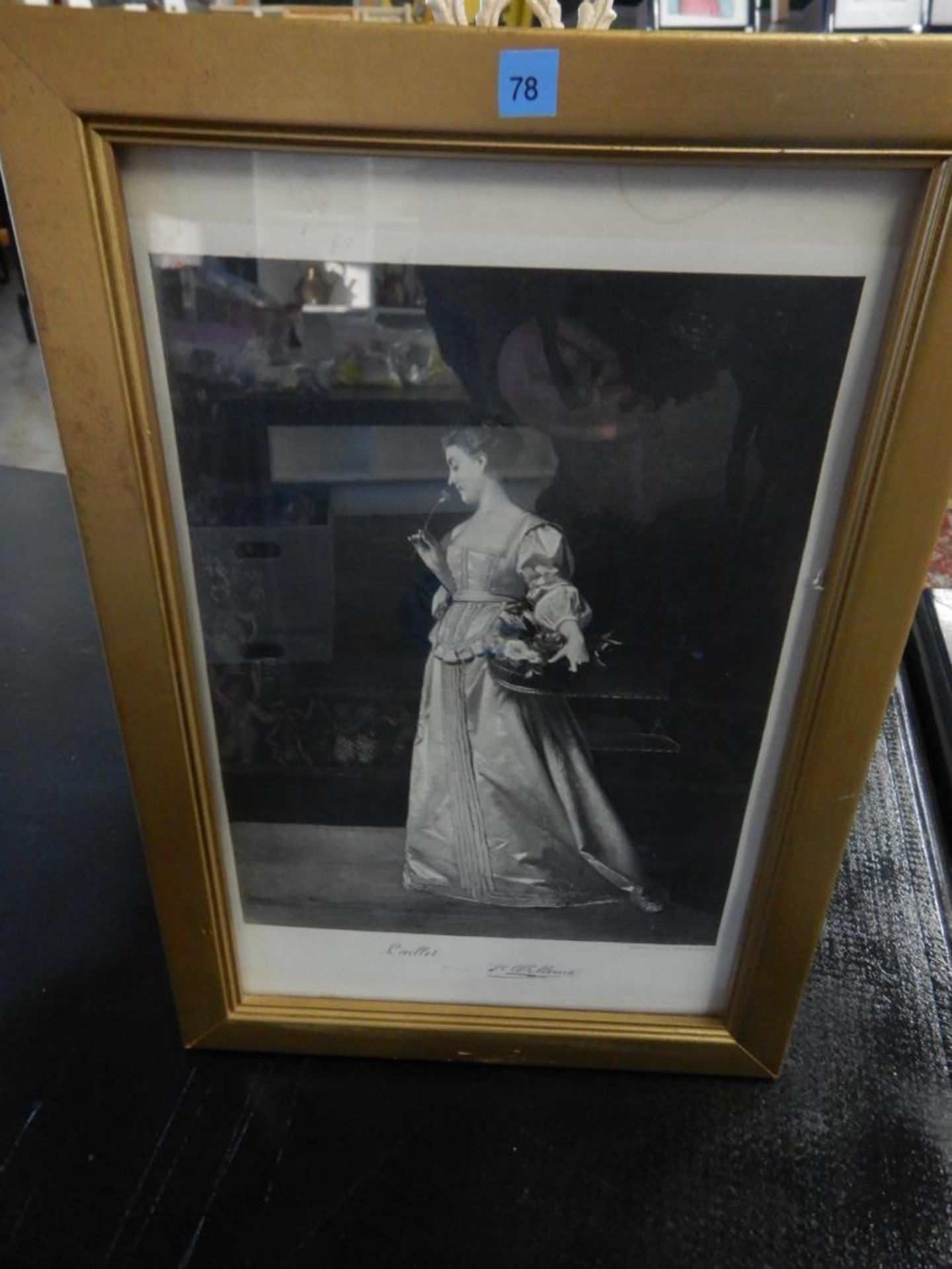 ANTIQUE LIMITED PRINT - GOLD FRAME - "L'OILLET" - Image 2 of 3