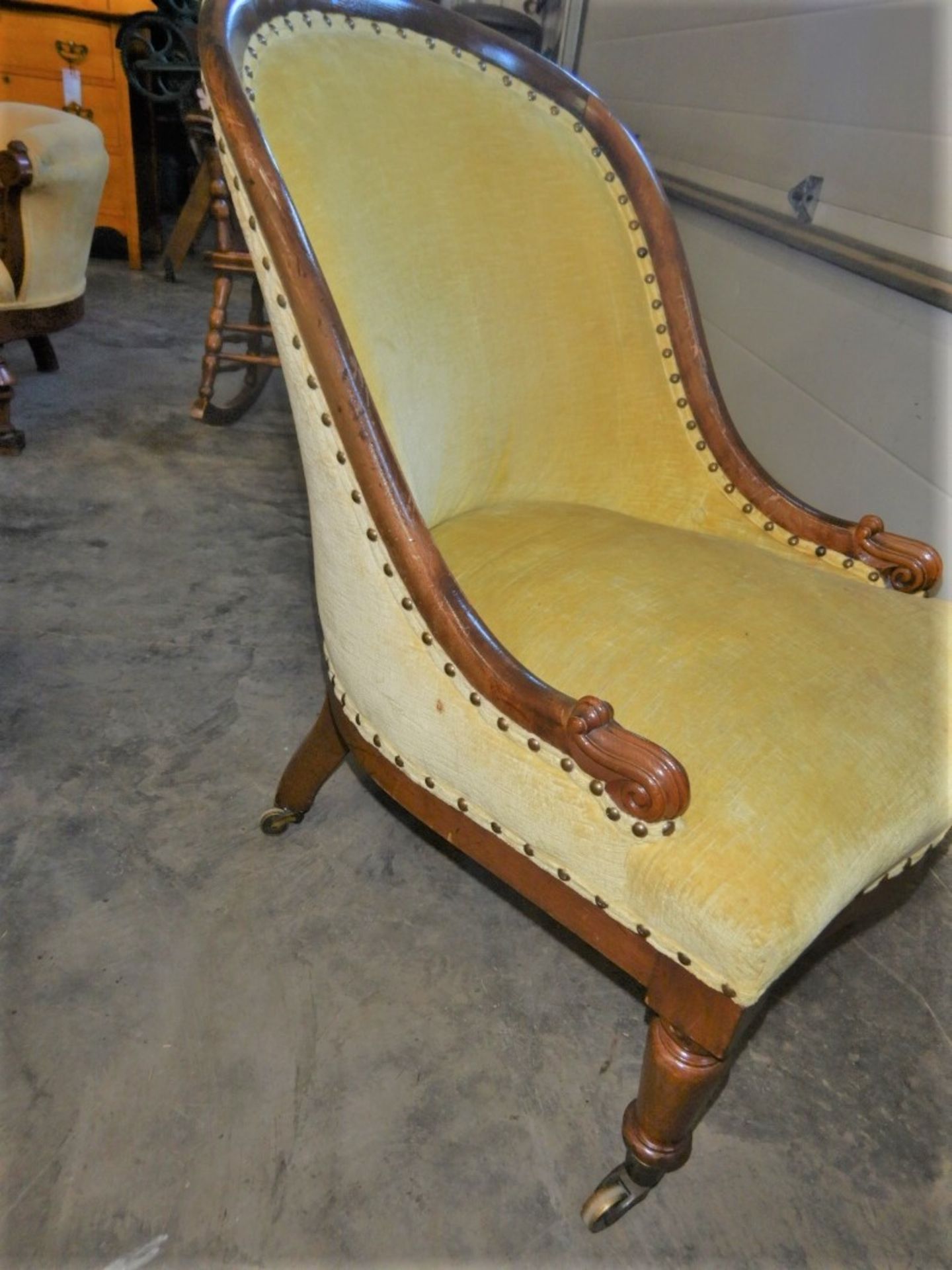 ANTIQUE PARLOR CHAIRS (2) - YELLOW - Image 3 of 13