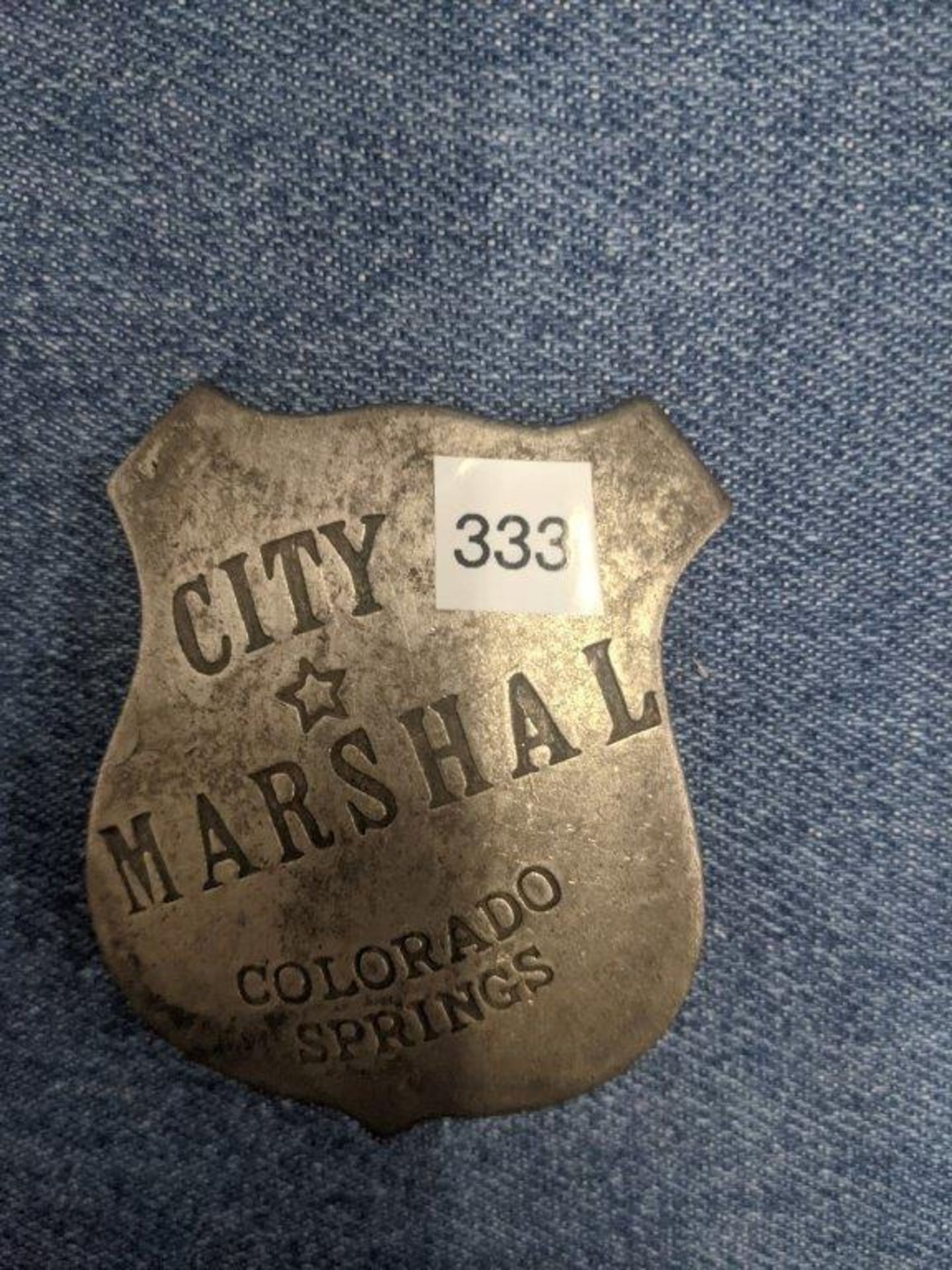 ANTIQUE SILVER MARSHALL BADGE - "COLORADO SPRINGS"