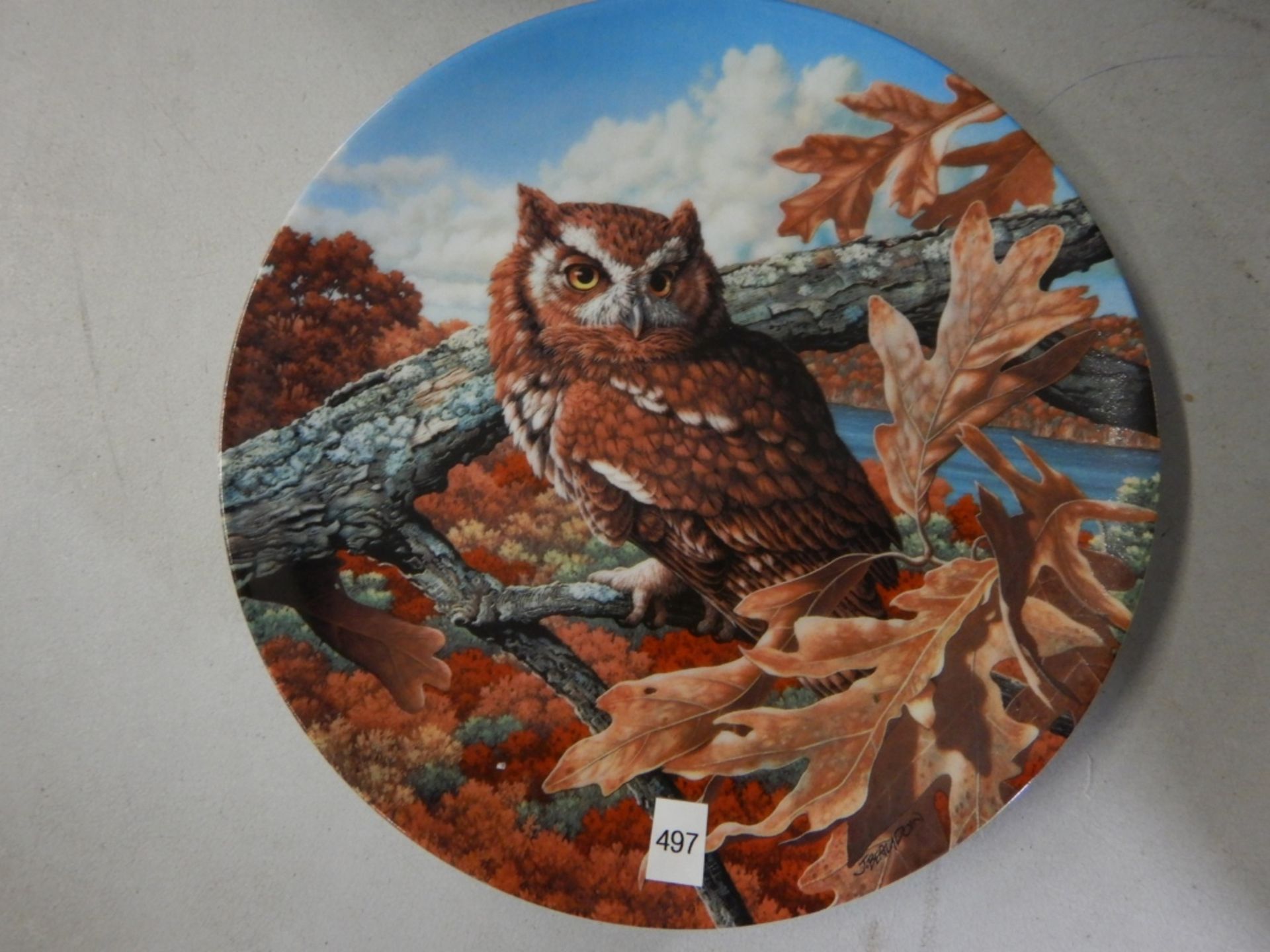COLLECTOR PLATES BY JIM BEAUDOIN - SET OF 2 - OWLS #9443B - "THE EASTERN SCREECH OWL", #15359A - " - Image 2 of 9