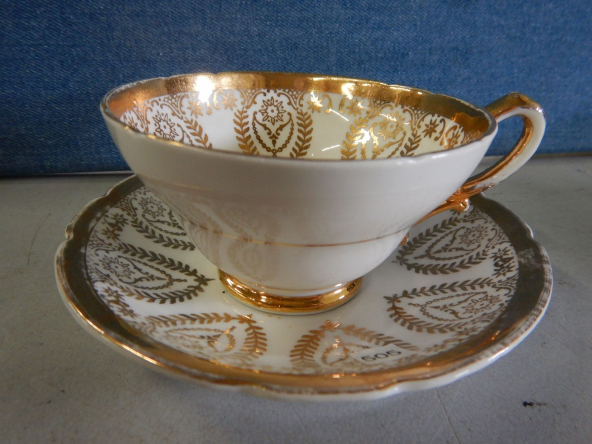ANTIQUE TEACUPS & SAUCERS - MADE IN ENGLAND - LOT OF 2 - FINE BONE CHINA EST. 1875 "STANLEY" - - Image 3 of 13
