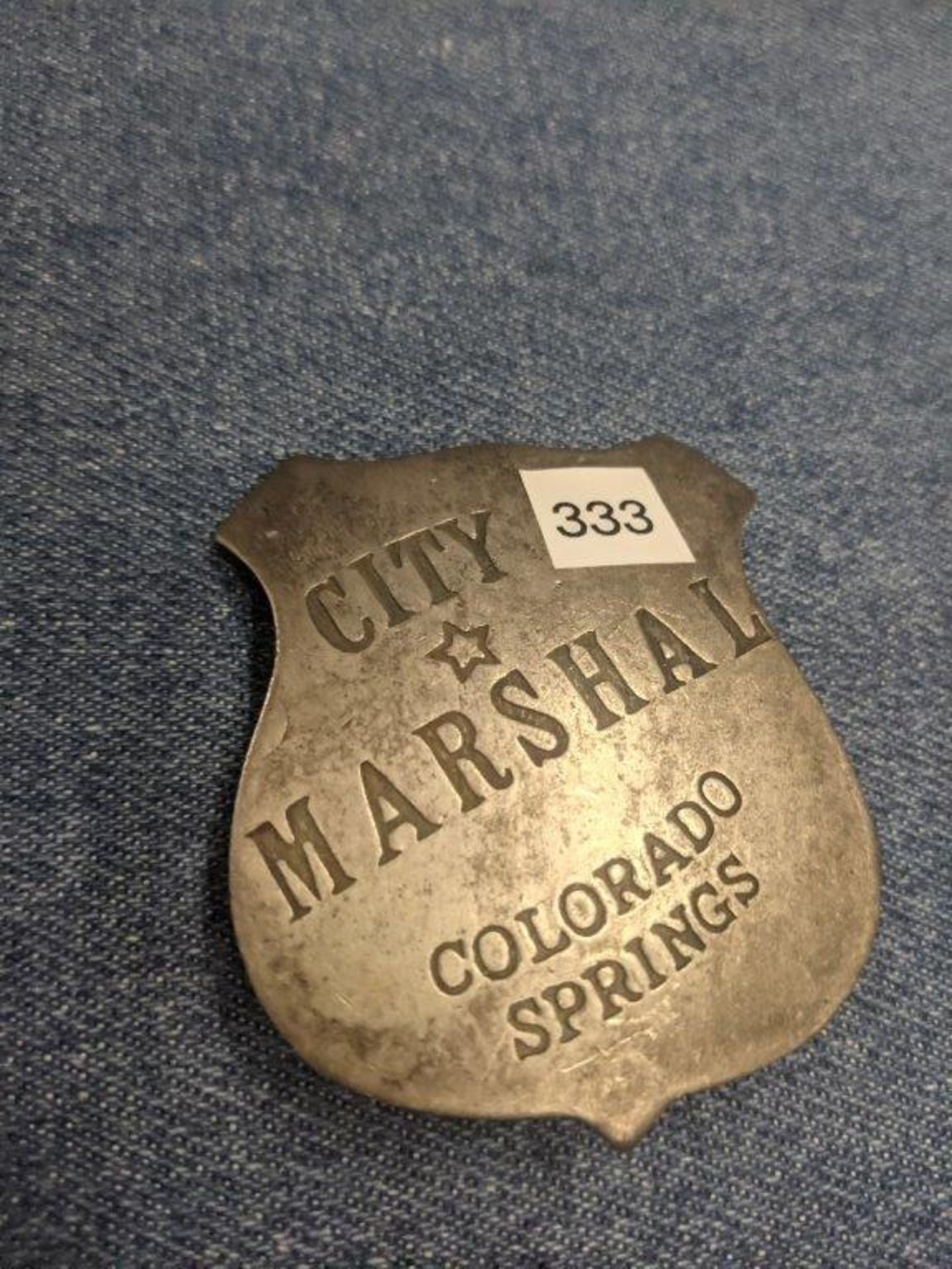 ANTIQUE SILVER MARSHALL BADGE - "COLORADO SPRINGS" - Image 5 of 6