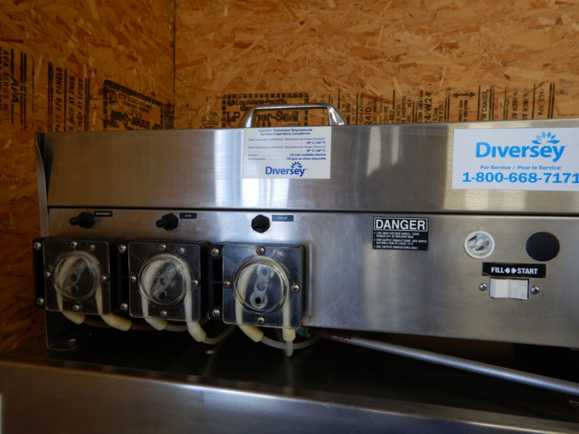 DIVERSEY CMA DISH MACHINE C-2-40 RACK /HR DOOR TYPE CORNER DISHMACHINE W/71”X31” DBL SS POTS & - Image 7 of 10